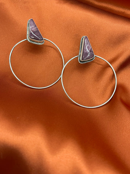 Purple Spiny Oyster Shell Earrings