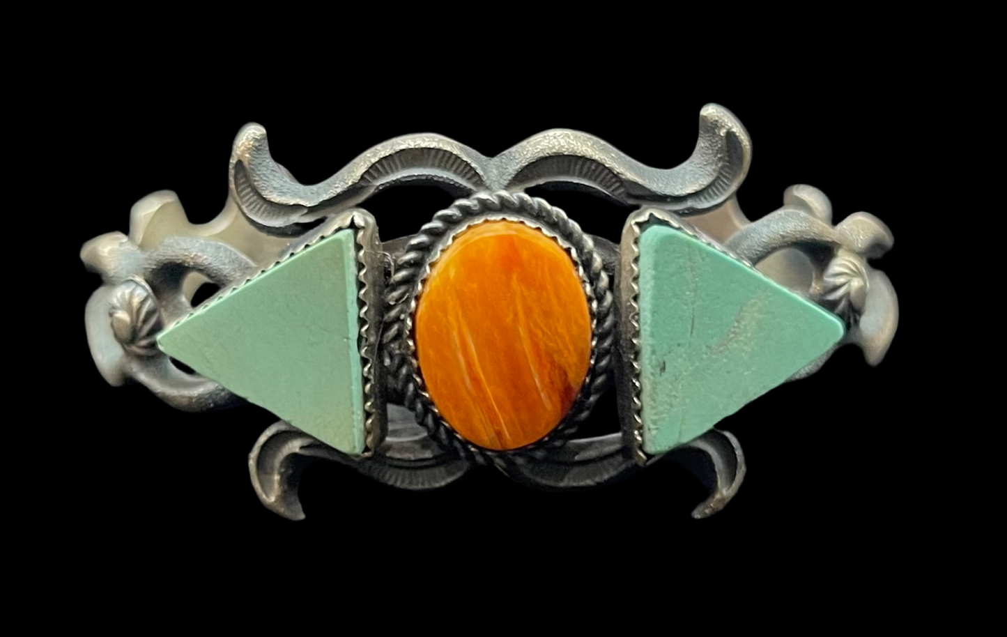 Turquoise and Spiny Oyster Cuff by Kevin Billah, Navajo