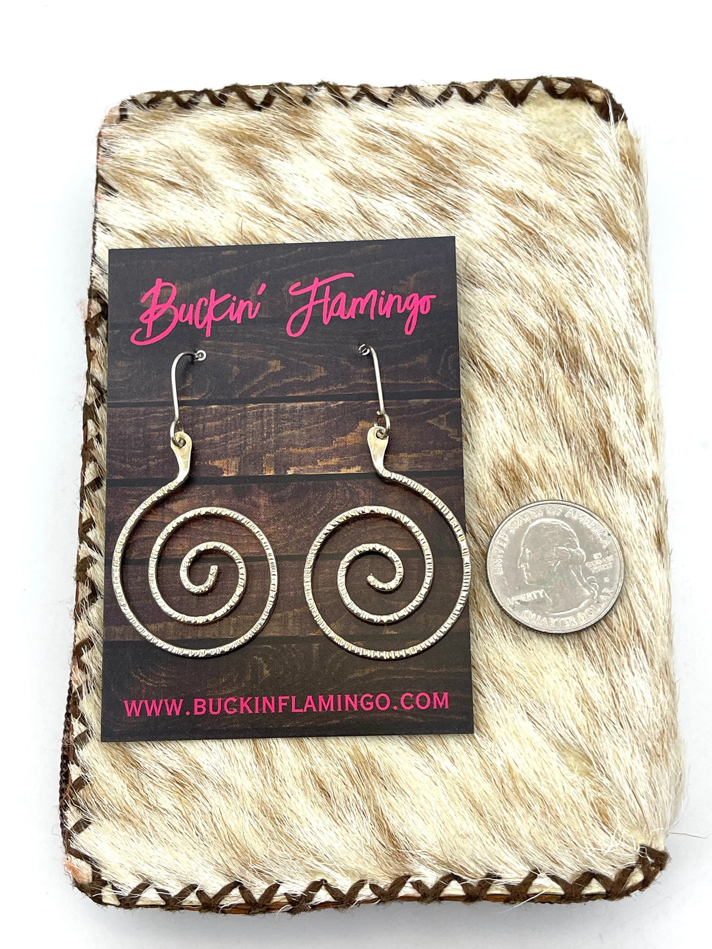 Sterling Silver Spiral Dangle Earrings by Carlton Jamon, Zuni