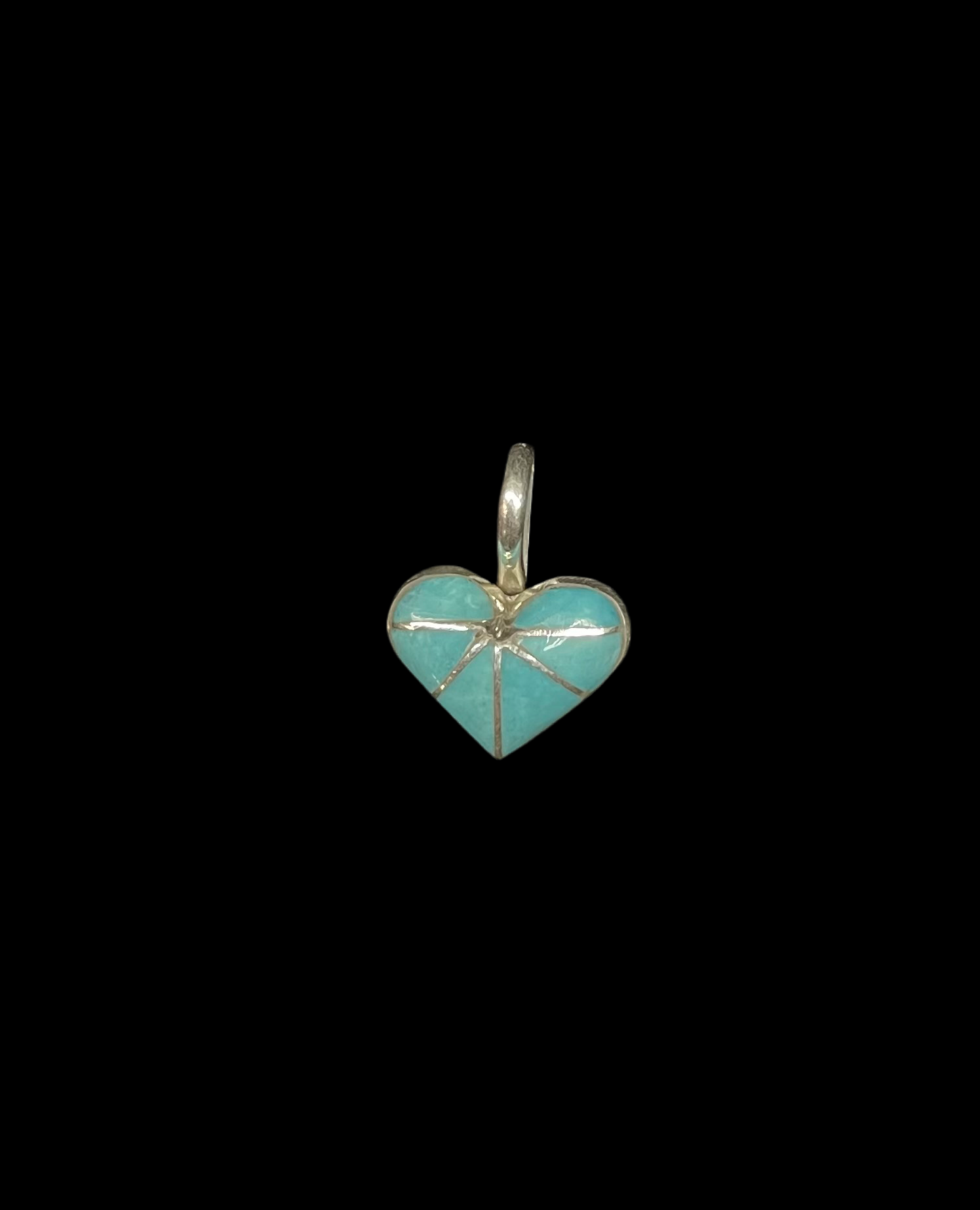 Sleeping Beauty Turquoise Inlay Heart Pendants by Kal & Laurie Kallestewa, Zuni