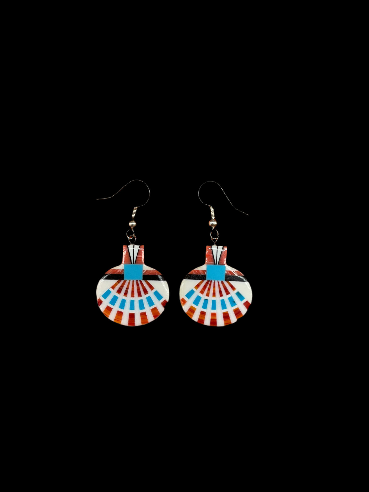 Santo Domingo Shell Inlay Dangle Earrings