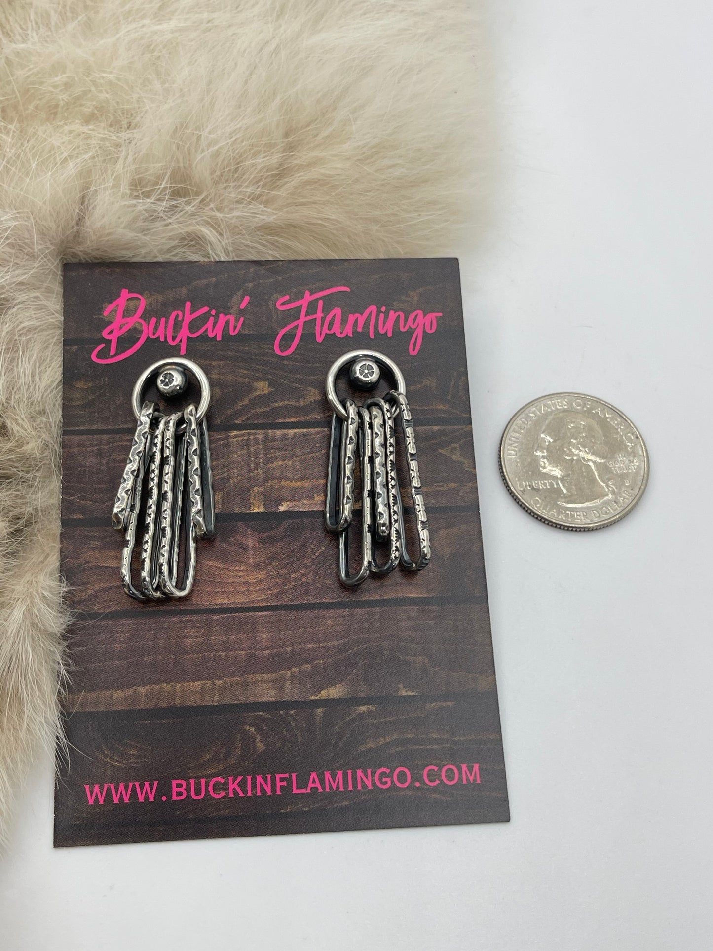 Bad Bronc Handmade Paperclip Chain Post Earrings