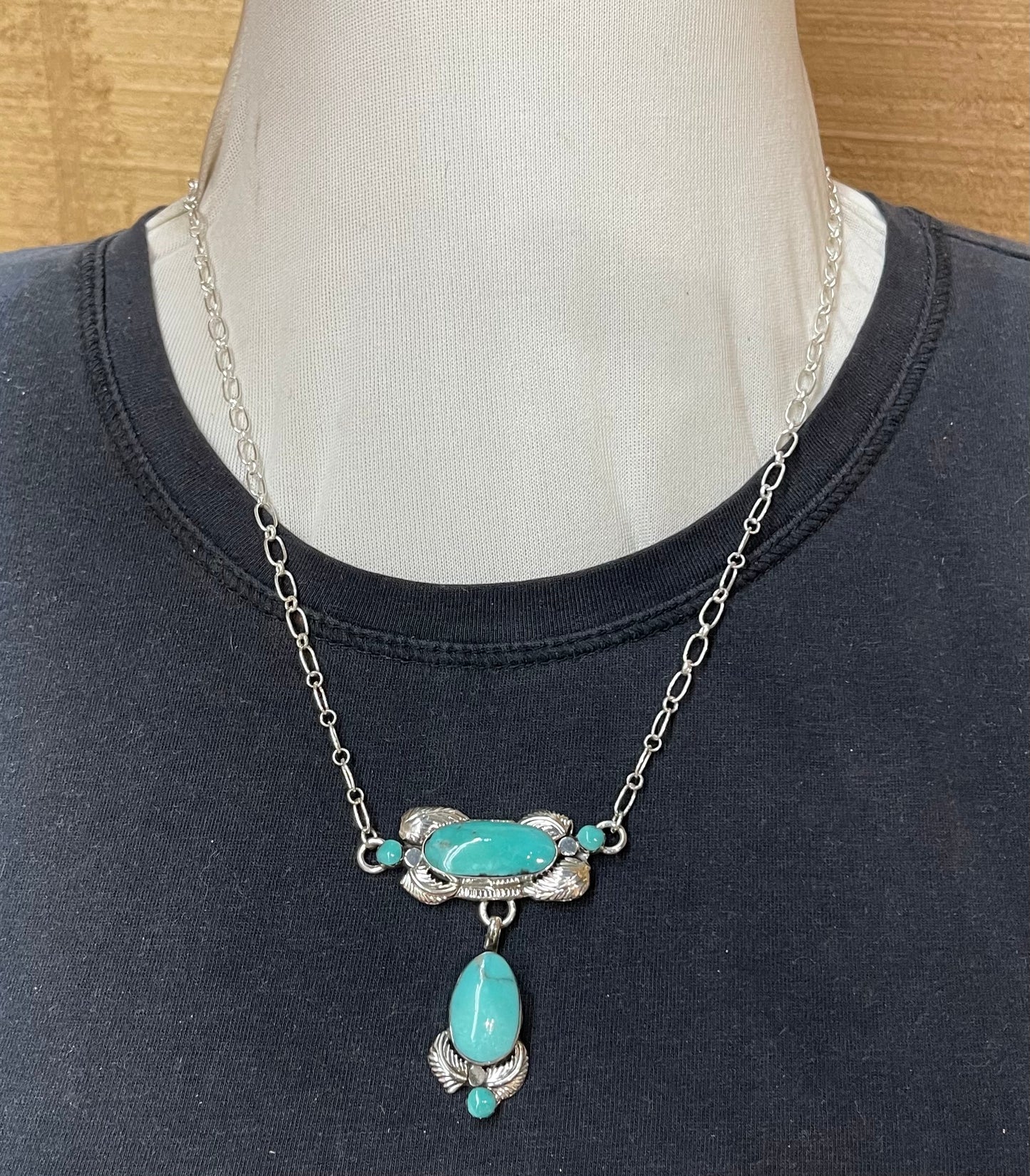 Turquoise Drop Necklace by Emerson Delgarito, Navajo