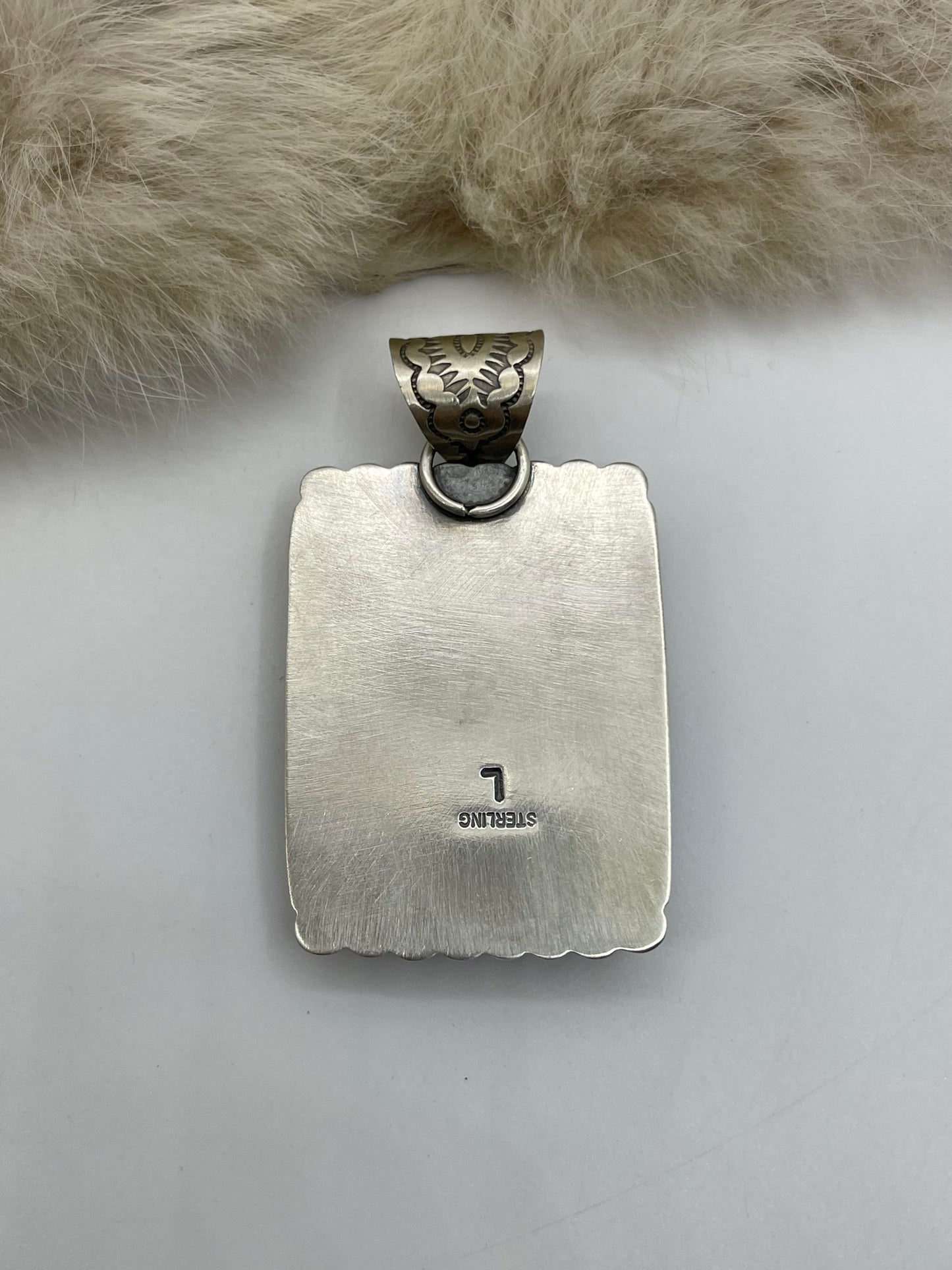 9.5mm Bail Kingman Turquoise Pendant with Pyrite Matrix by Jeff Largo, Navajo