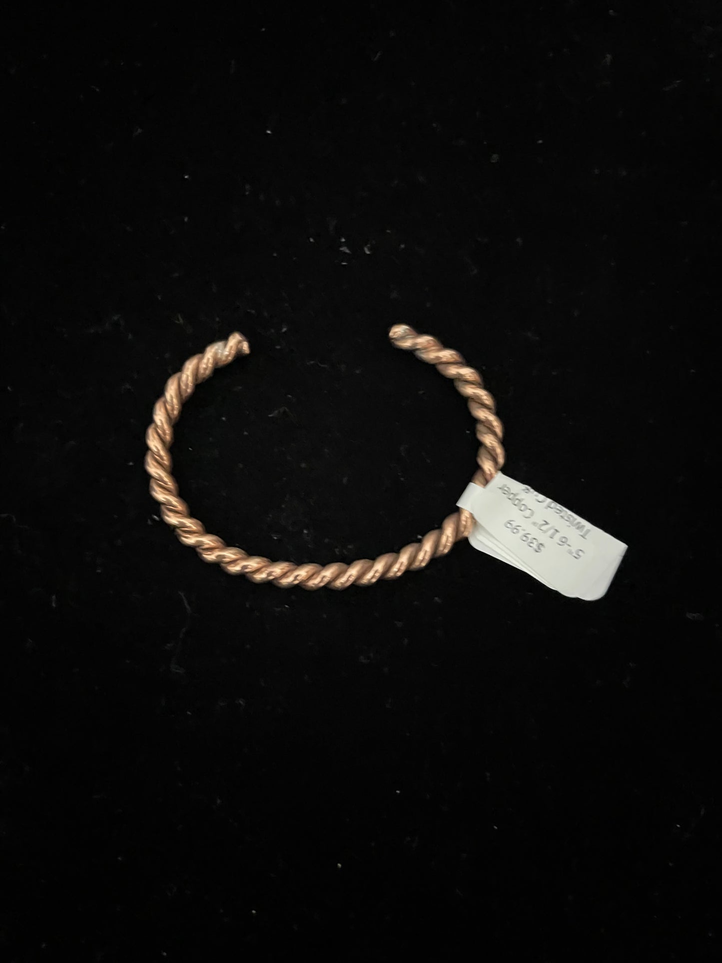 5"-6 1/2" Copper Twisted Cuff by Elaine Tahe, Navajo