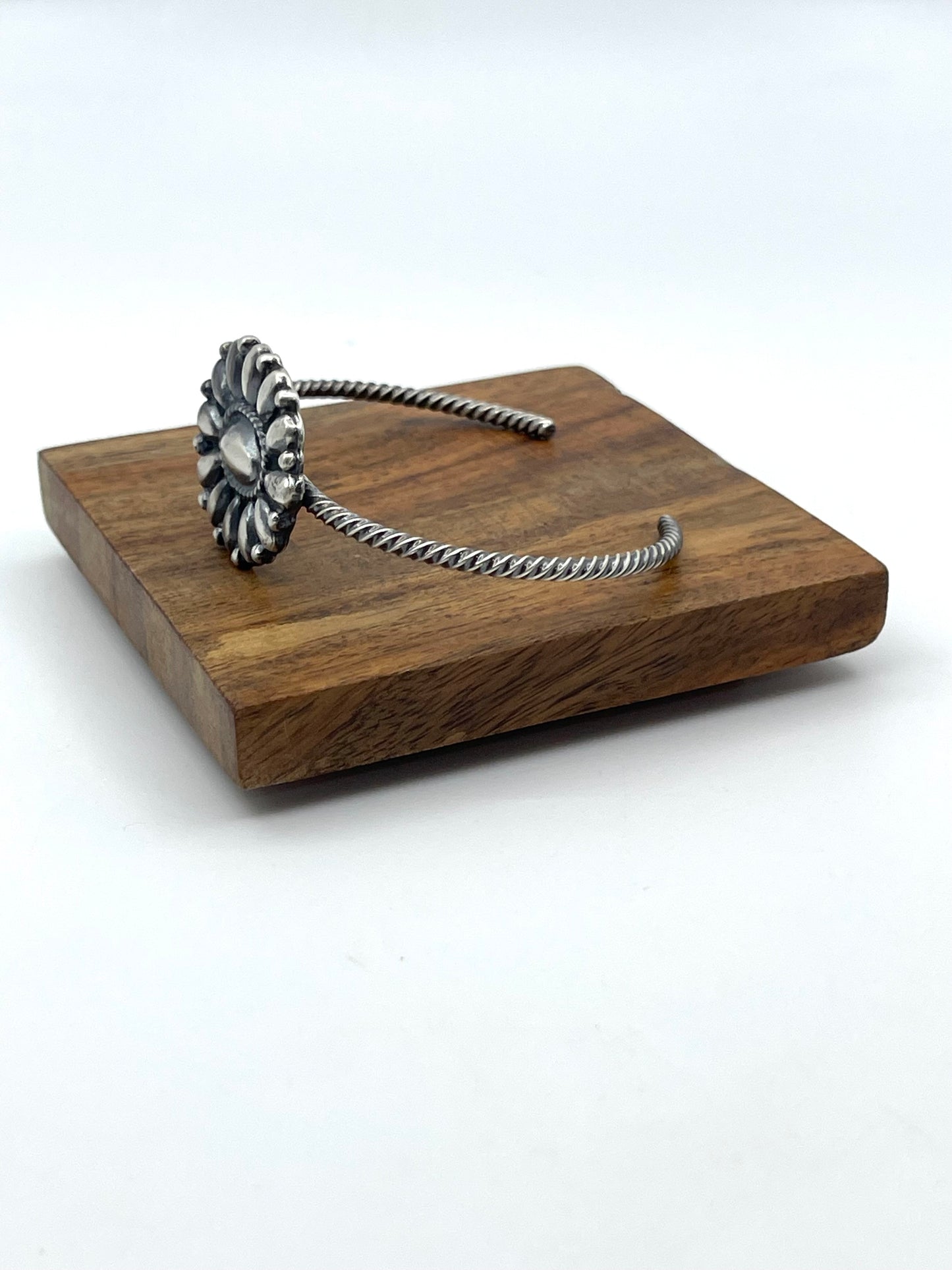 5.5"-7.25" Silver Concho Cuff by Jimson Belin, Navajo