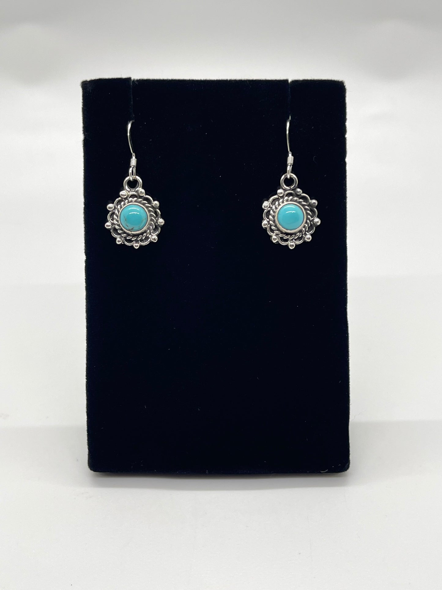 Turquoise Circle Earrings by Emery Spencer, Navajo