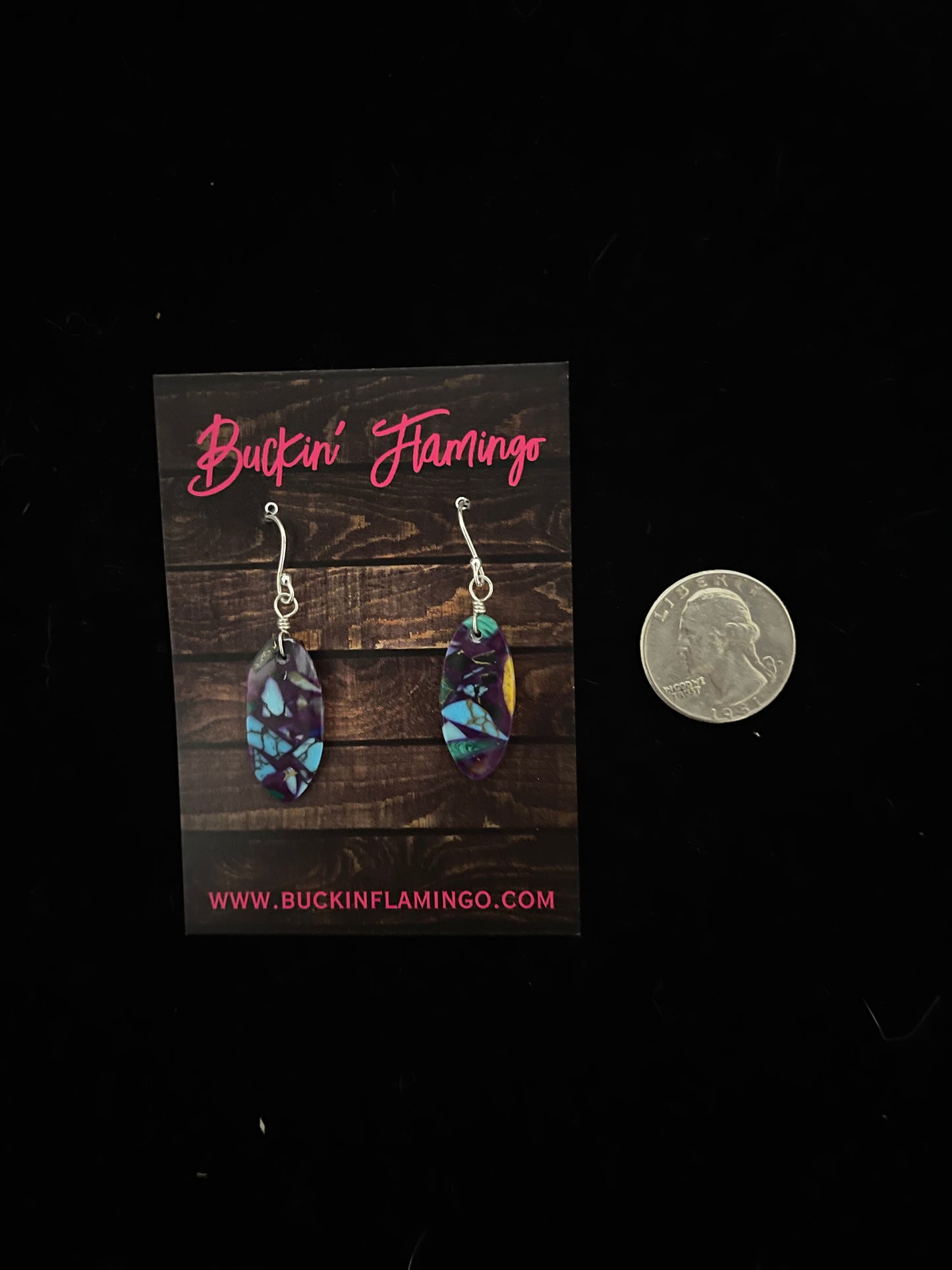 Purple Mojave Slab Dangle Earrings