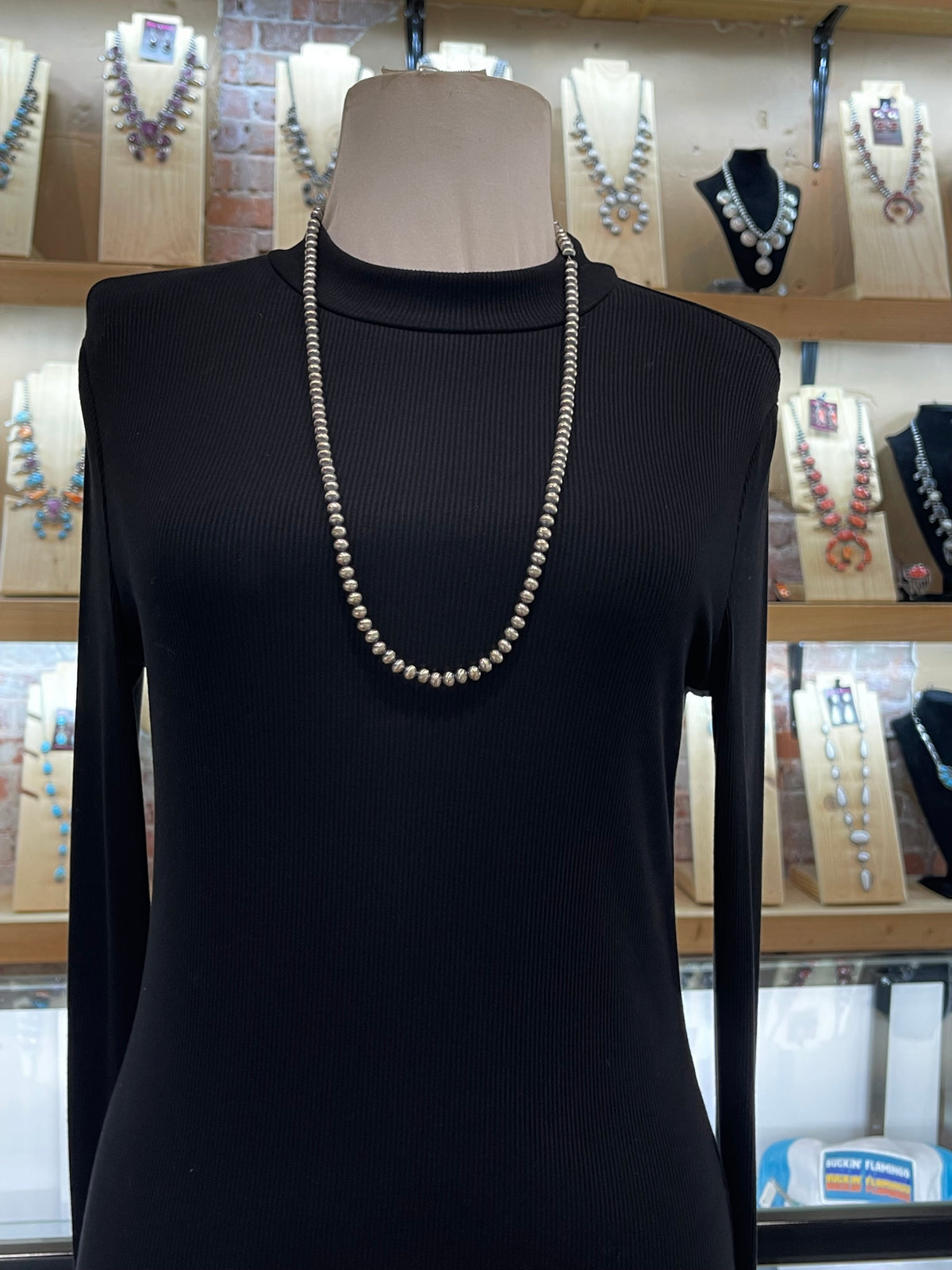 6mm 30" Handmade Navajo Pearls by Dorinda Mariano, Navajo