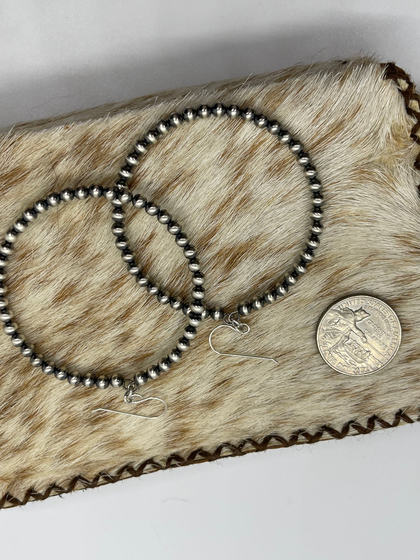 4mm Navajo Pearl Hoop Earrings