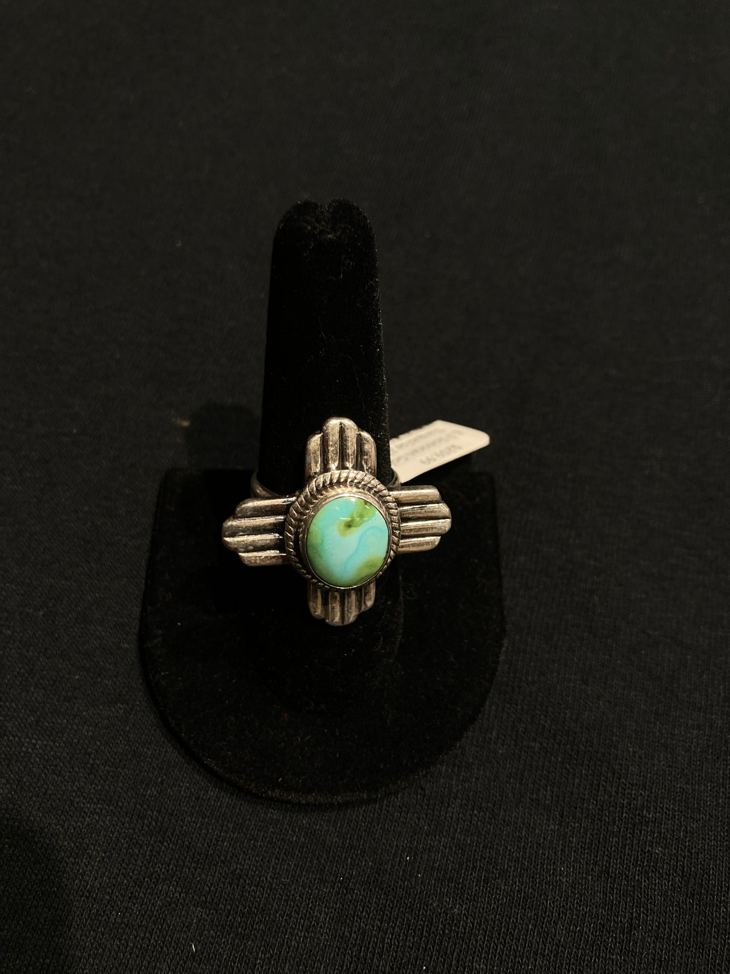 8.0 Sonoran Gold Turquoise Zia Sun Symbol Ring by Zia