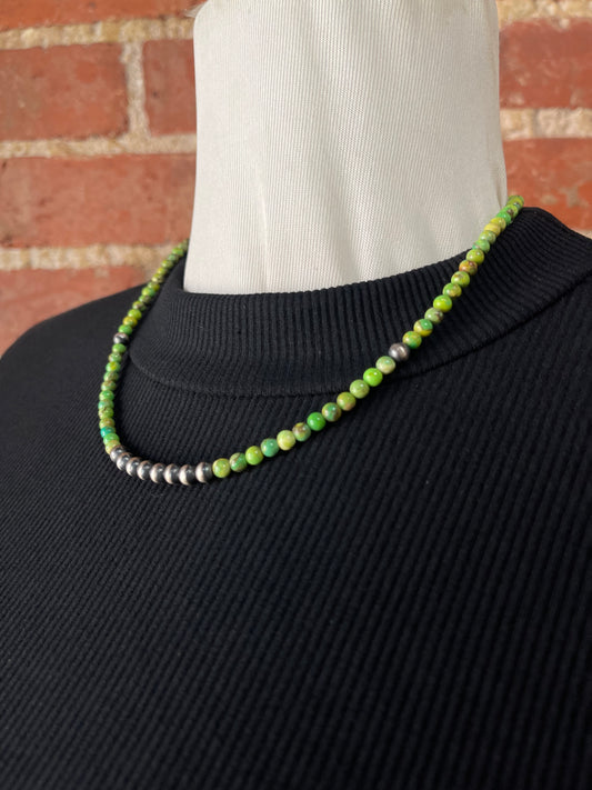 18" Green Magnesite Necklace 5mm
