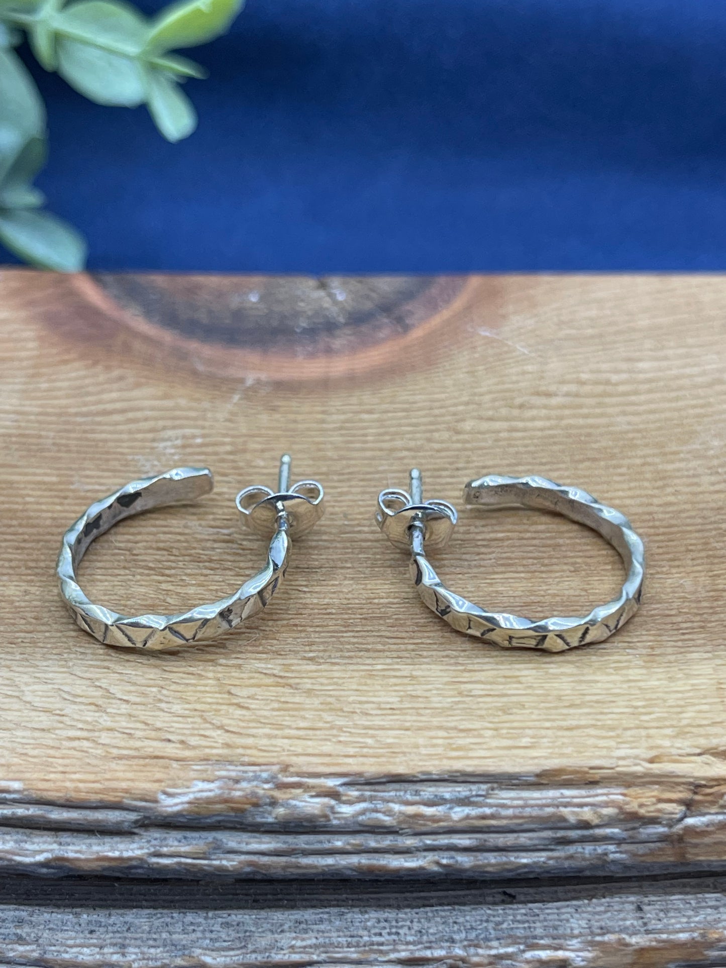 Small Stamped Hoop Earrings