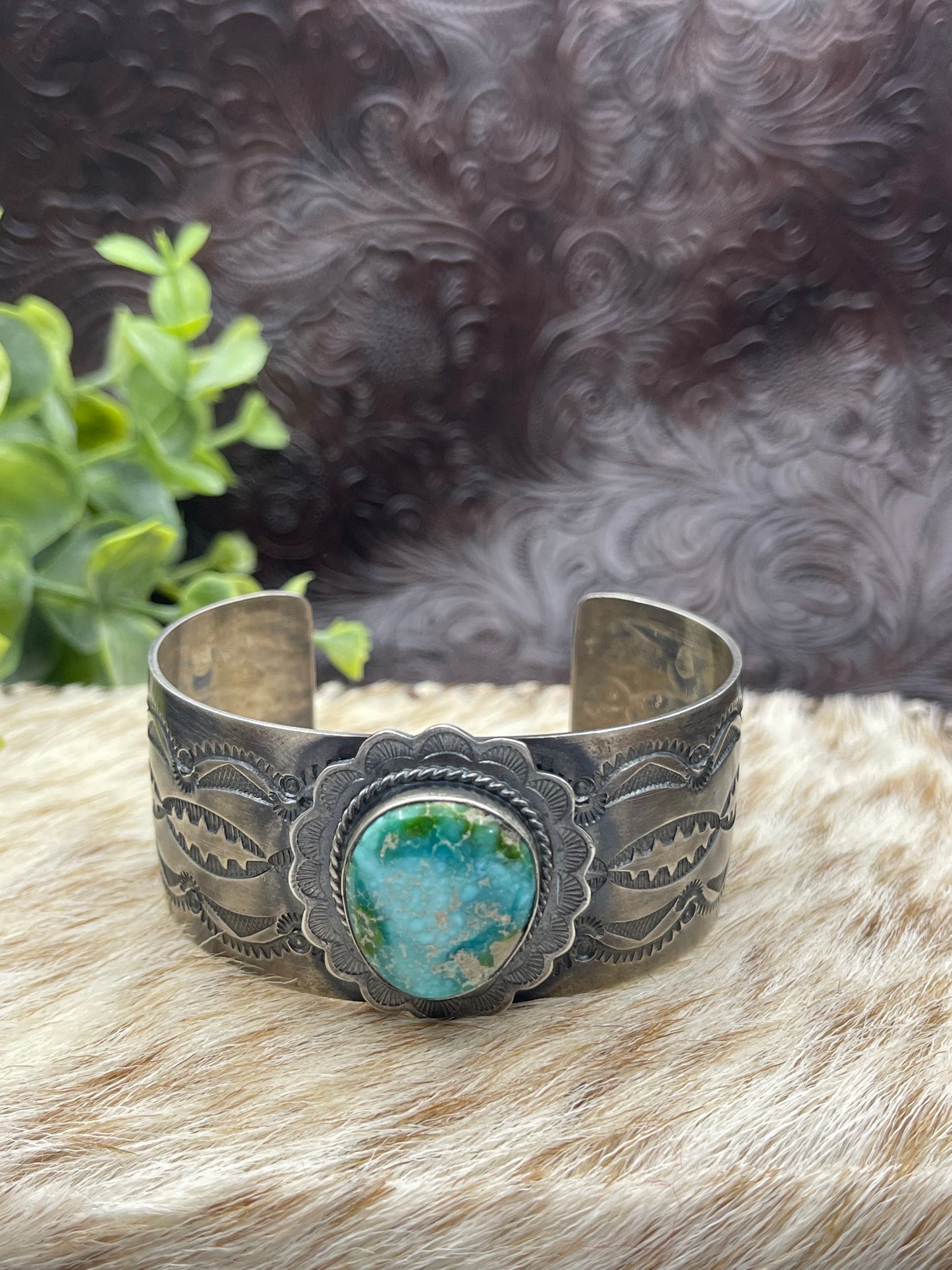 6''- 7'' Sonoran Gold Stone Cuff By John Nelson Navajo