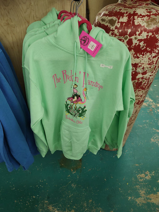 Mint Buckin' Flamingo Logo Hoodie