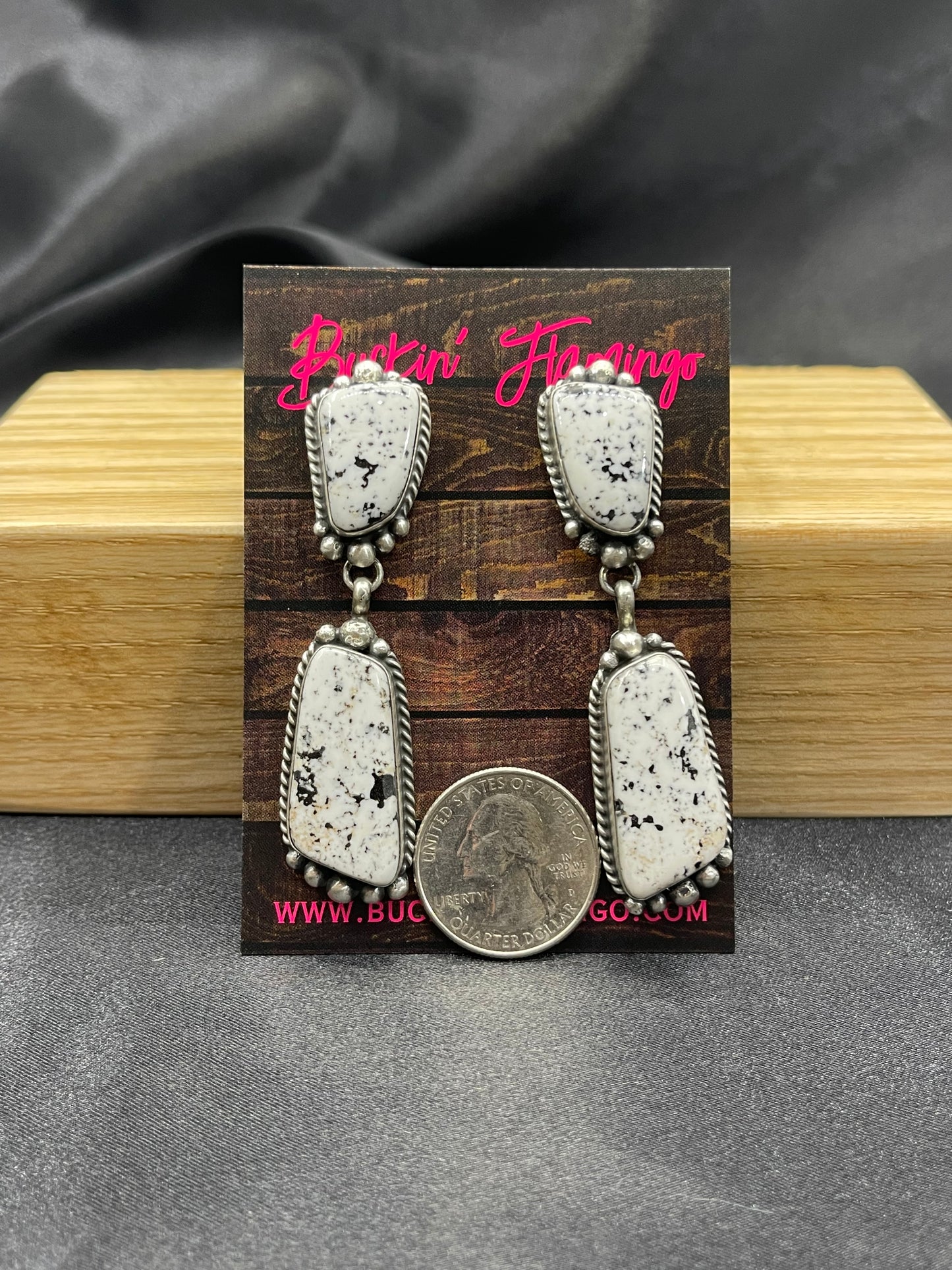 White Buffalo Double Dangle Earrings