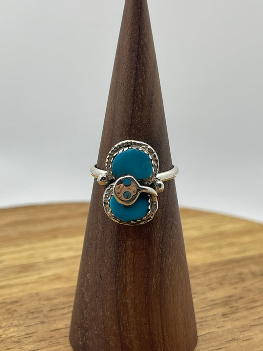 Turquoise Snake Ring by Effie Calavaza