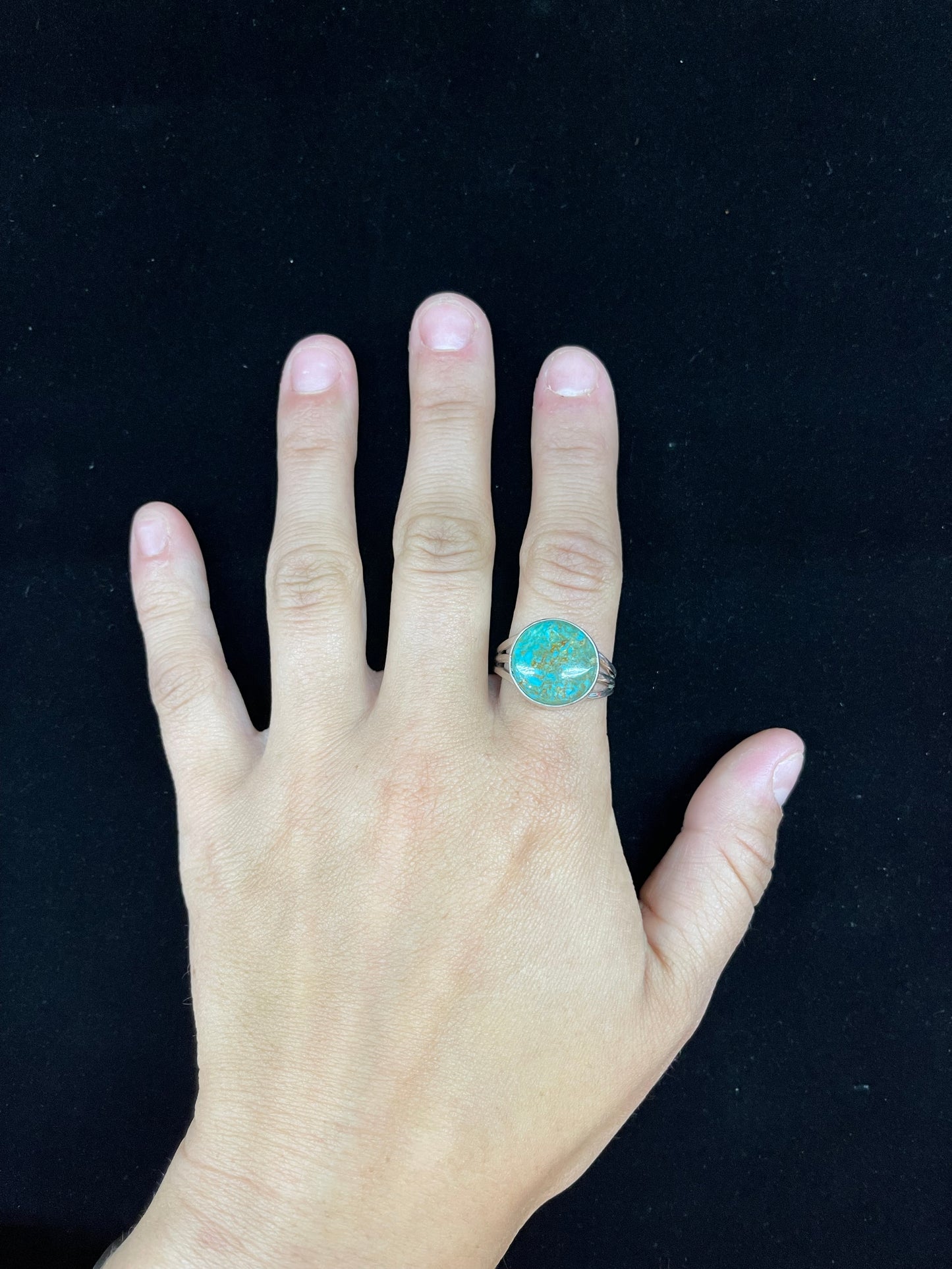 8.5 Circle Kingman Turquoise Ring