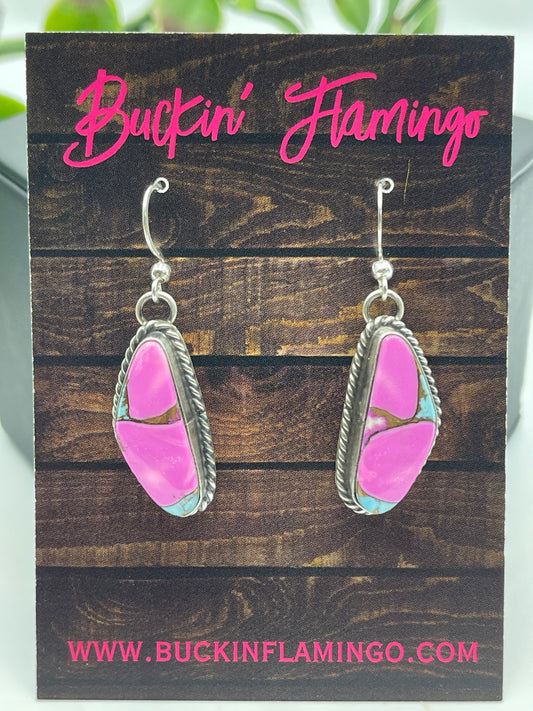 Cotton Candy Earrings by Chassity Belone, Navajo