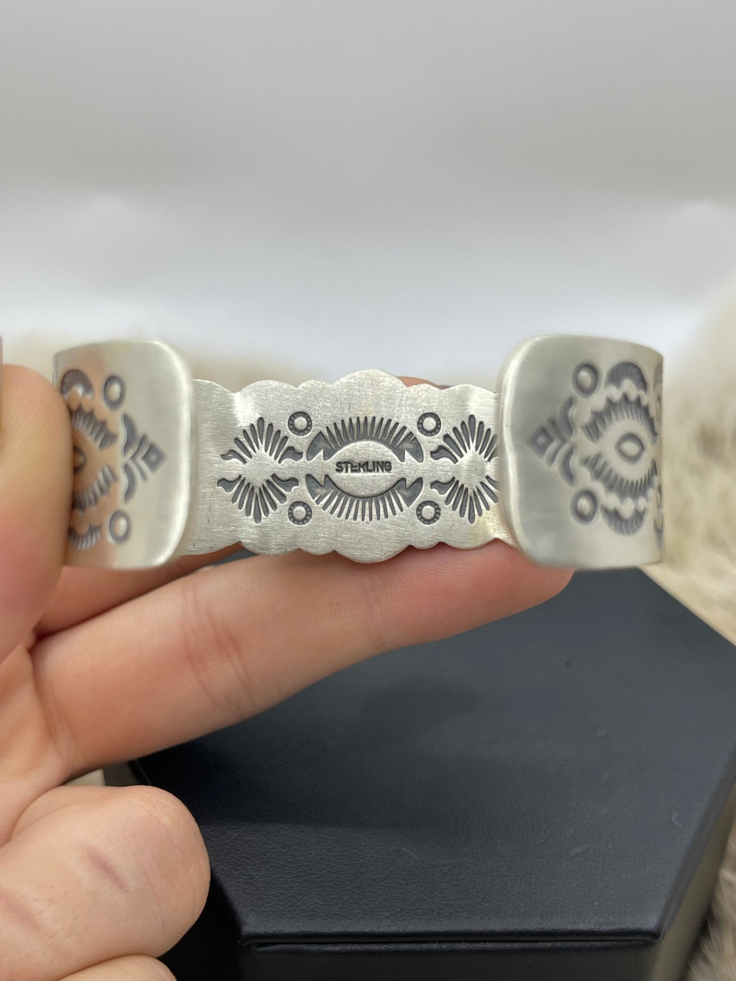 6"- 7.75" 3 Stone Sonoran Gold Turquoise Cuff