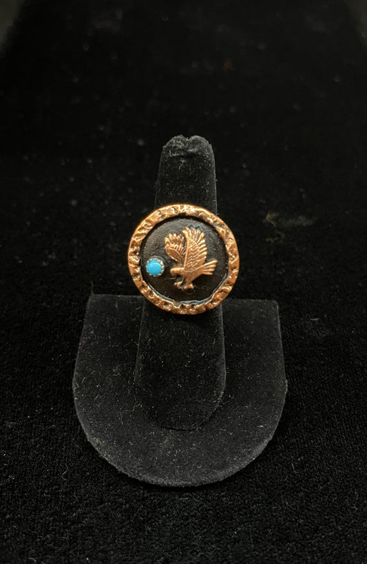 Copper Eagle Ring by Ruming Bear, Navajo