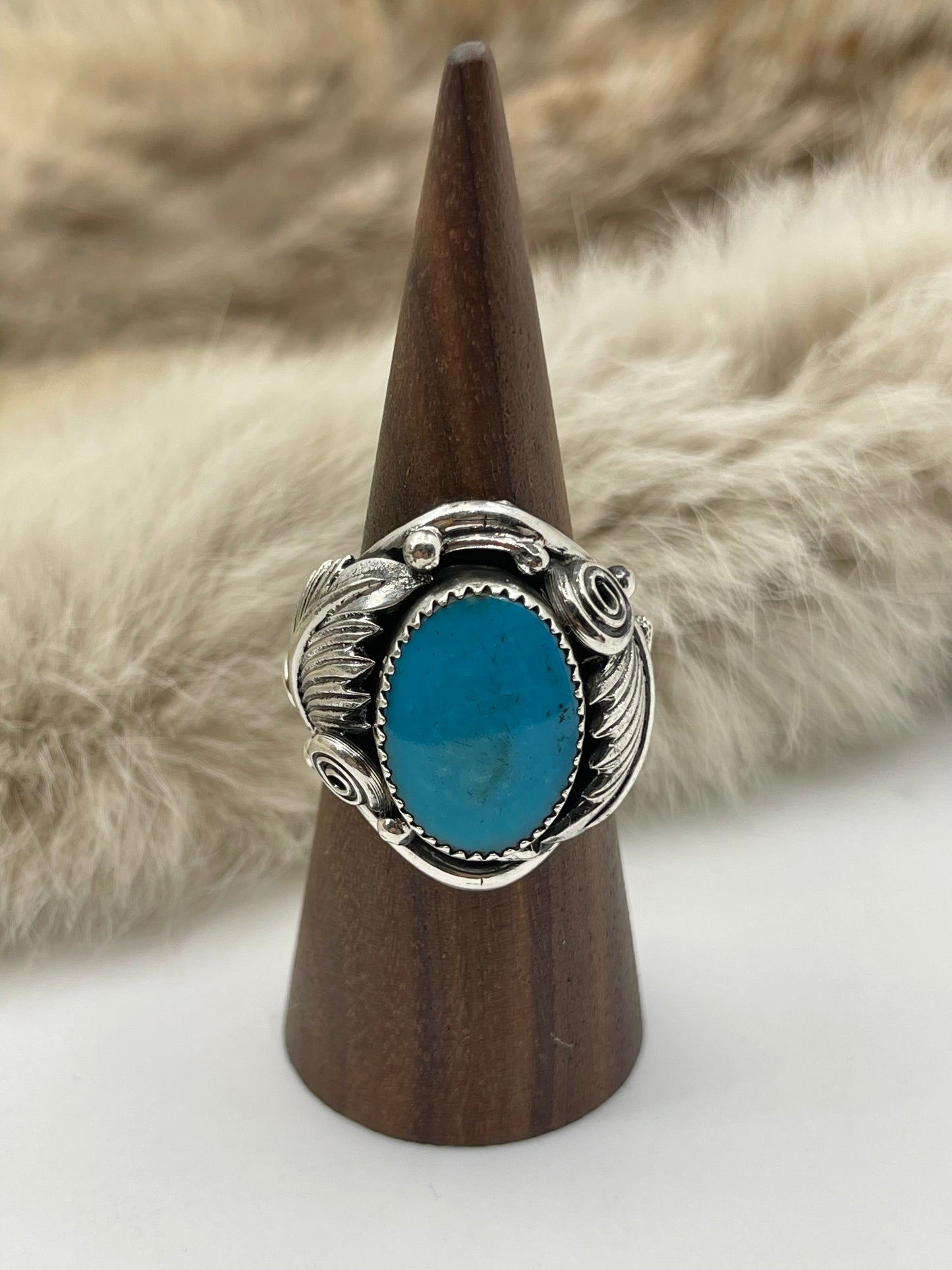 10.0 Turquoise Ring by Darrell Morgan, Navajo