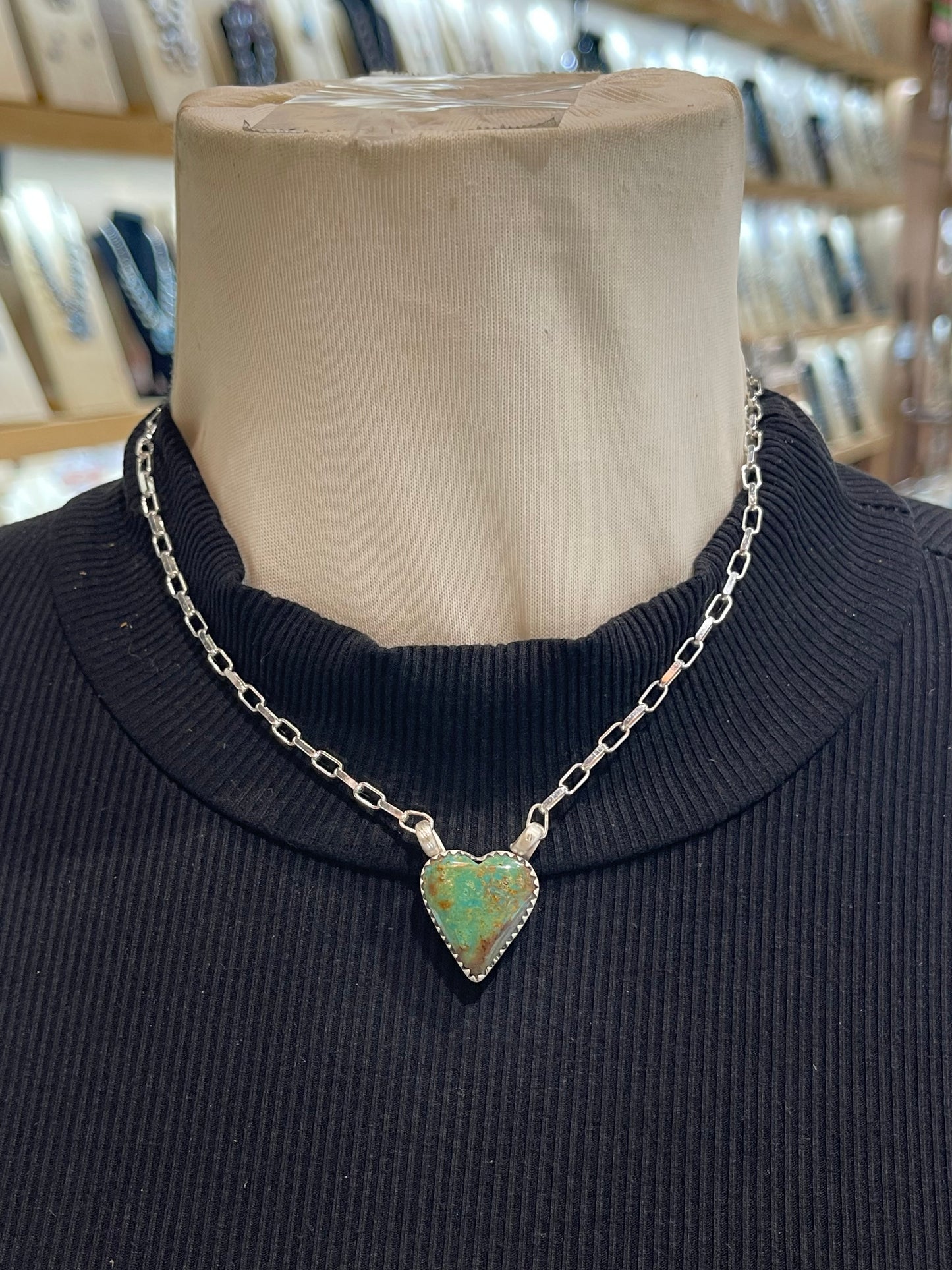 16" Turquoise Single Stone Necklace