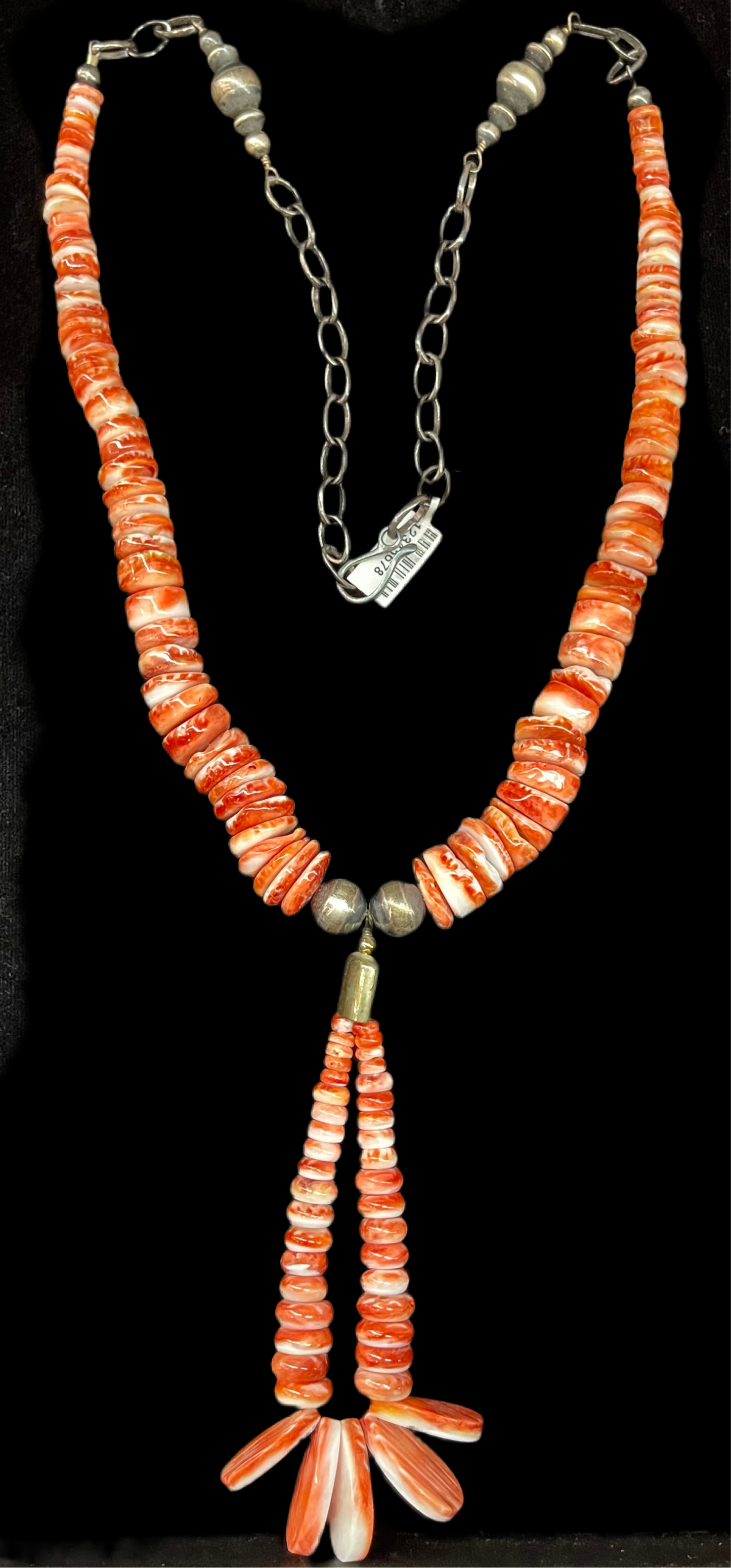 Red Spiny Oyster Shell Lariat Style Necklace