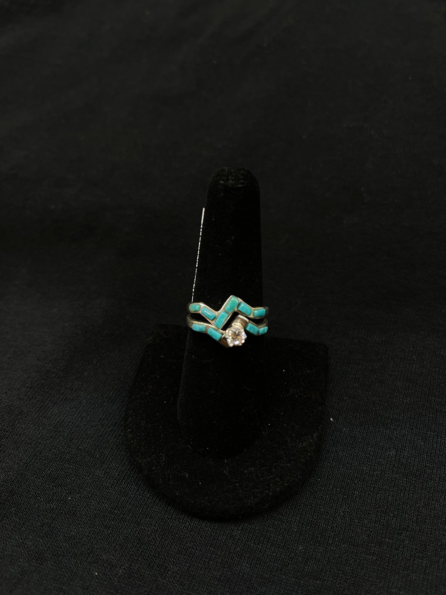 7.5 Turquoise Wedding Set by Darlene Noble, Navajo