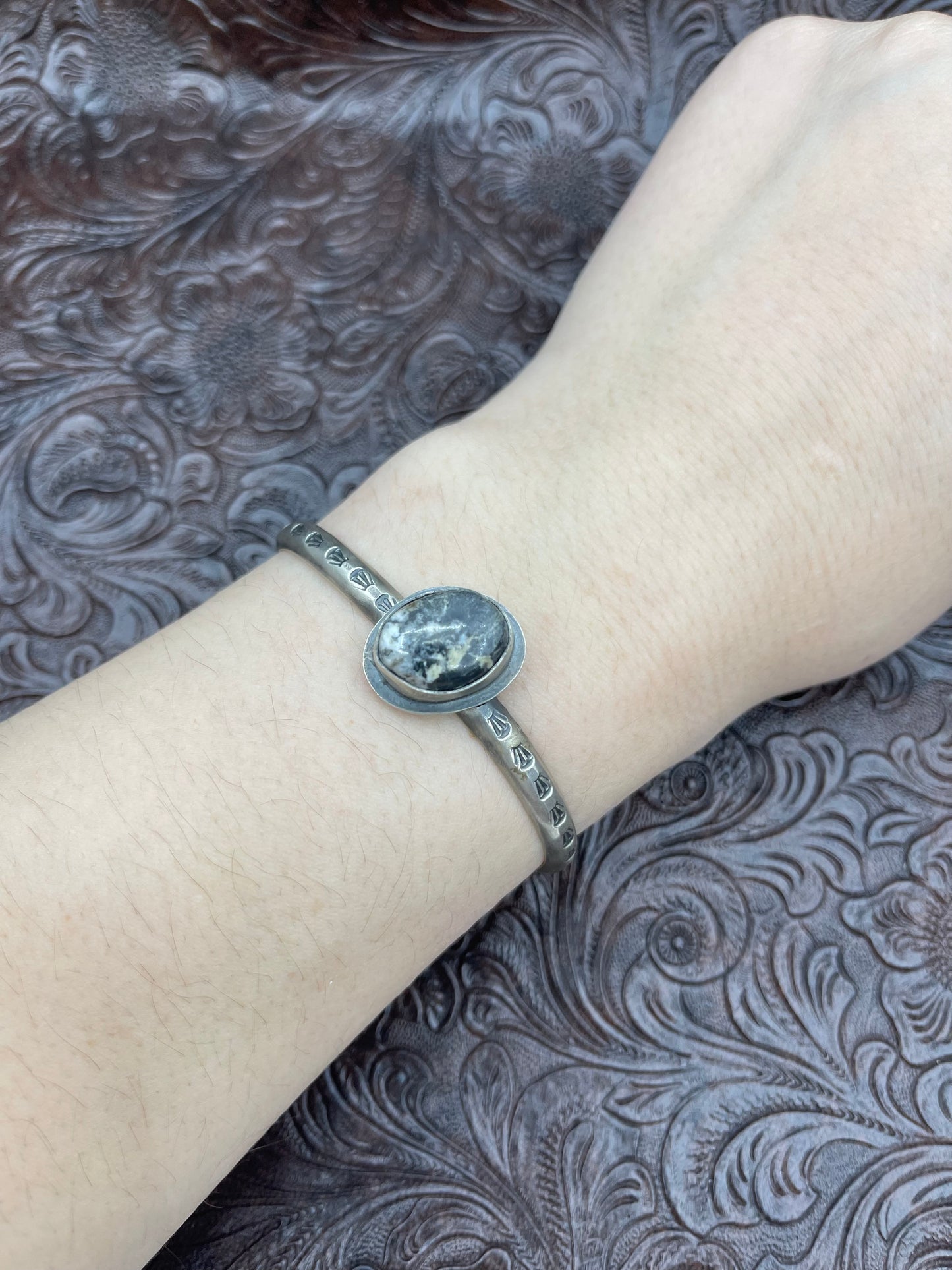 Adjustable White Buffalo Cuff Bracelet