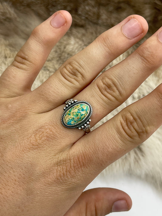 10.5 Sonoran Gold Turquoise Ring by Samuel Yellowhair, Navajo