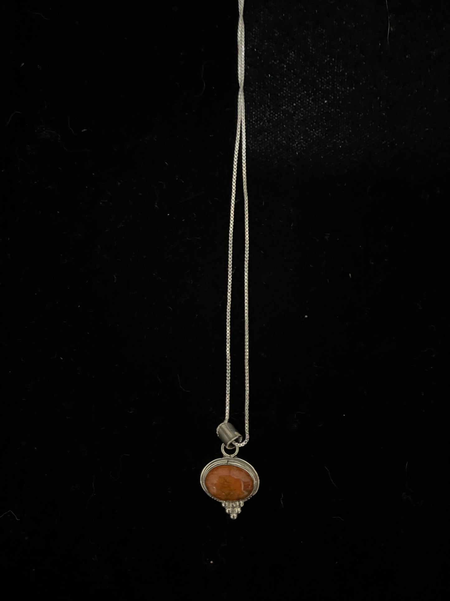 18" Apple Coral Necklace with a 4mm Bail, Navajo