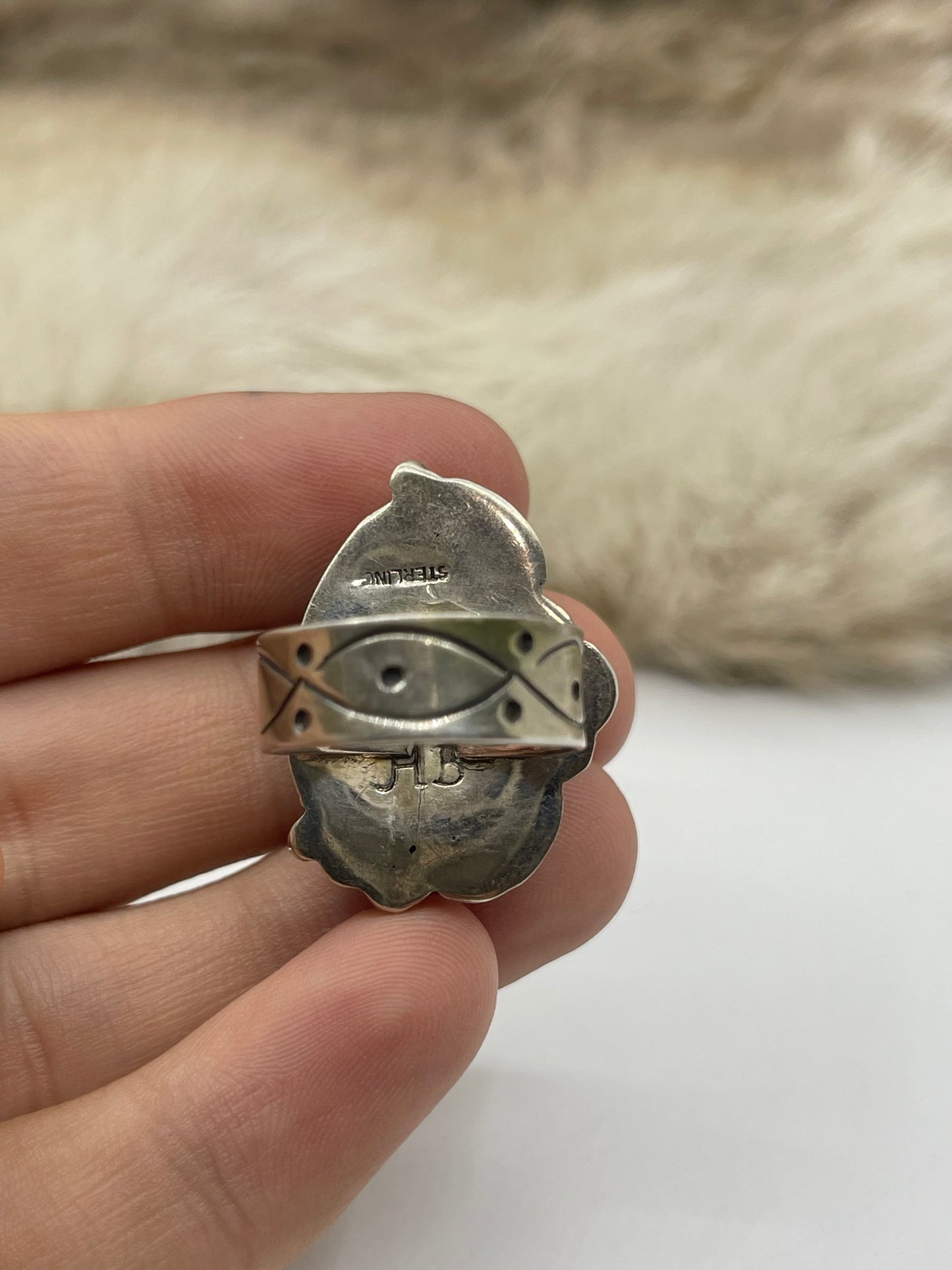 6.5 Kingman Web Turquoise Ring