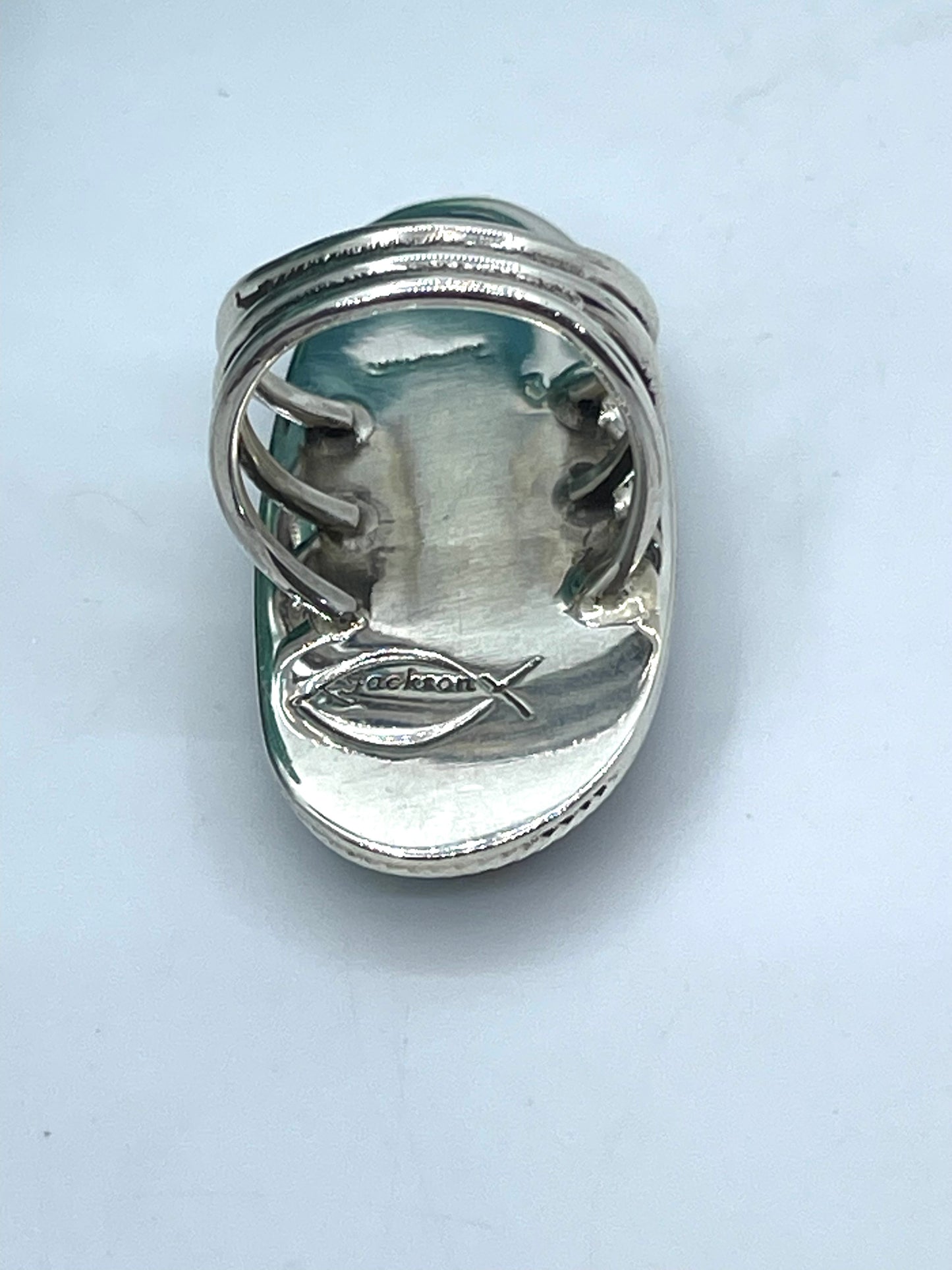 8.0 #8 Turquoise Ring by Marie Jackson, Navajo