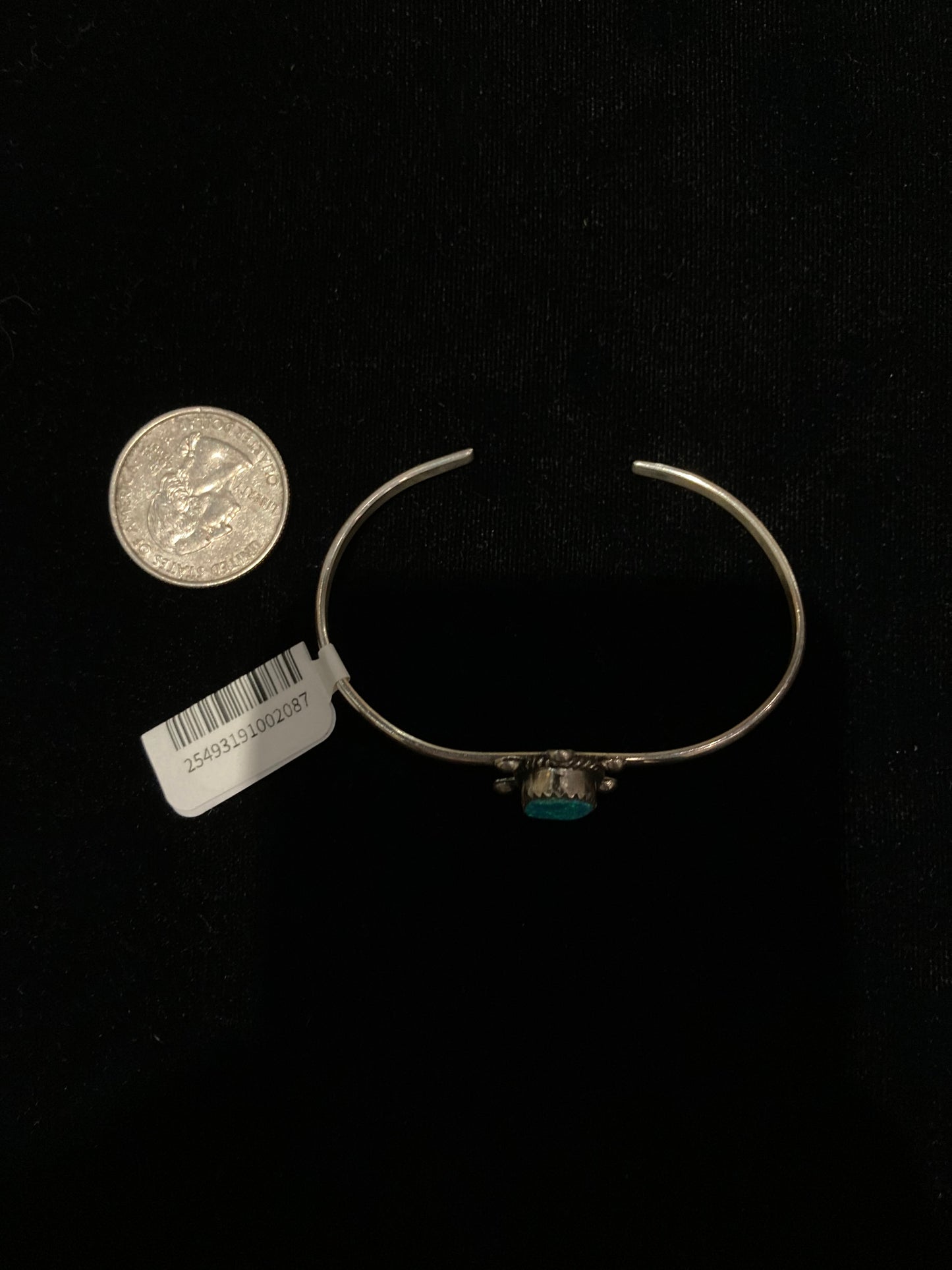 5 1/2"-7" Blue Opal Turtle Cuff by Kalana Hustito, Zuni