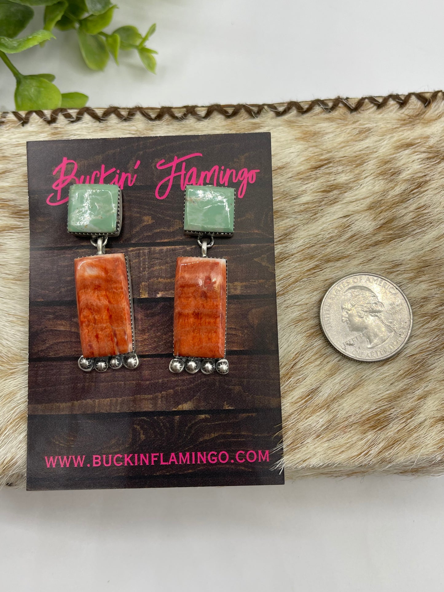 2 Stone Earrings by Selina Warner, Navajo