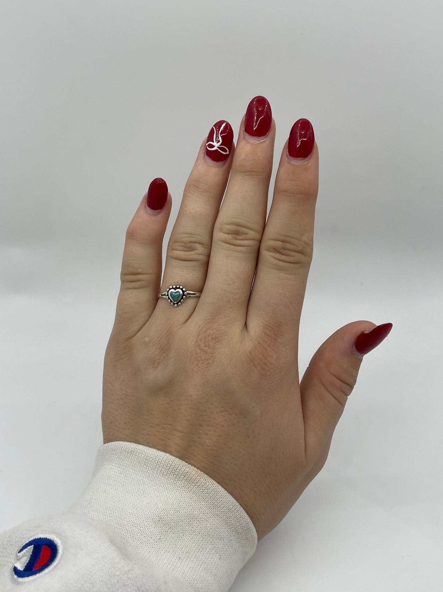 9.0 Tiny Turquoise Heart Ring