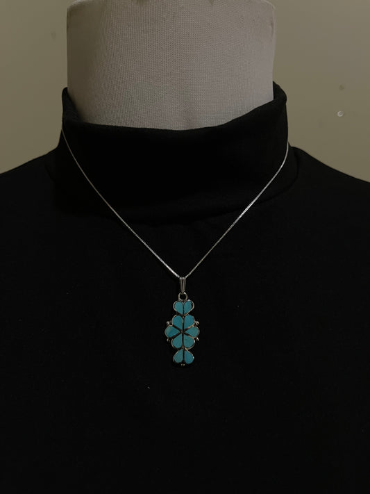 16" Turquoise Inlay Necklace by Gina Dosedo, Zuni