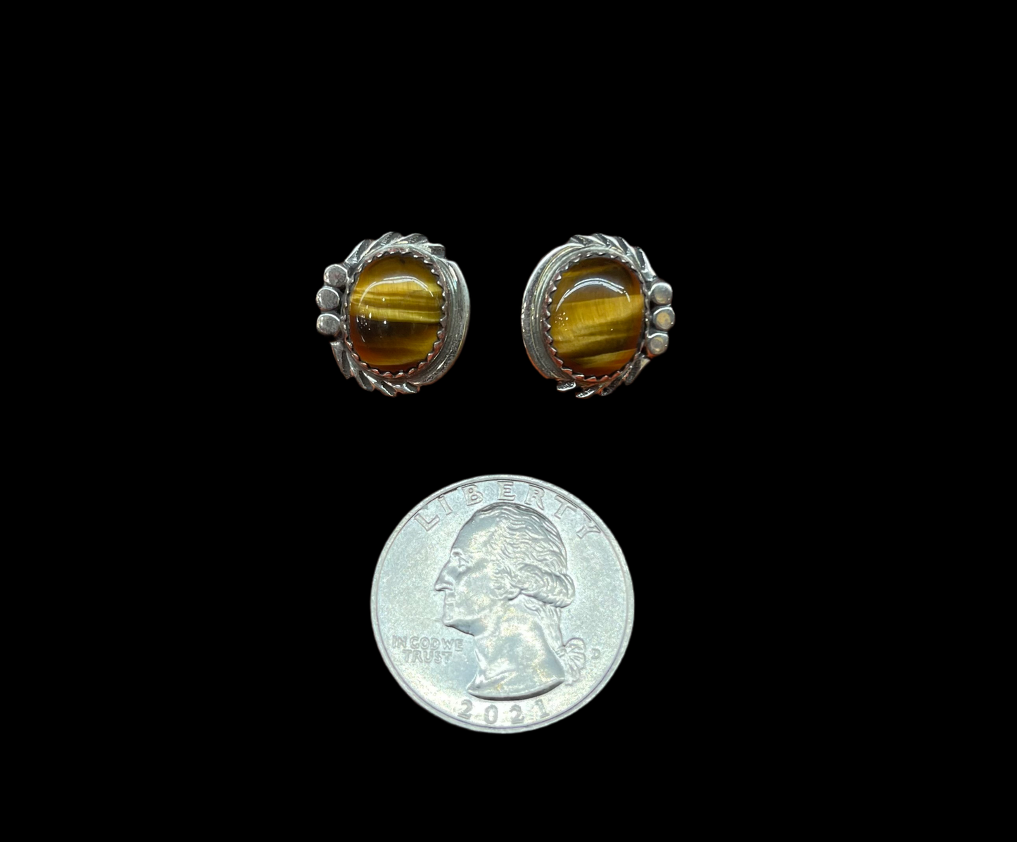 Tiger Eye Post Earrings