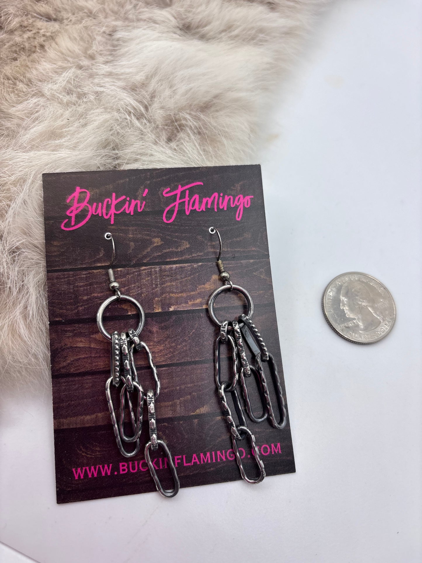 Bad Bronc Paperclip Chain Dagle Earrings