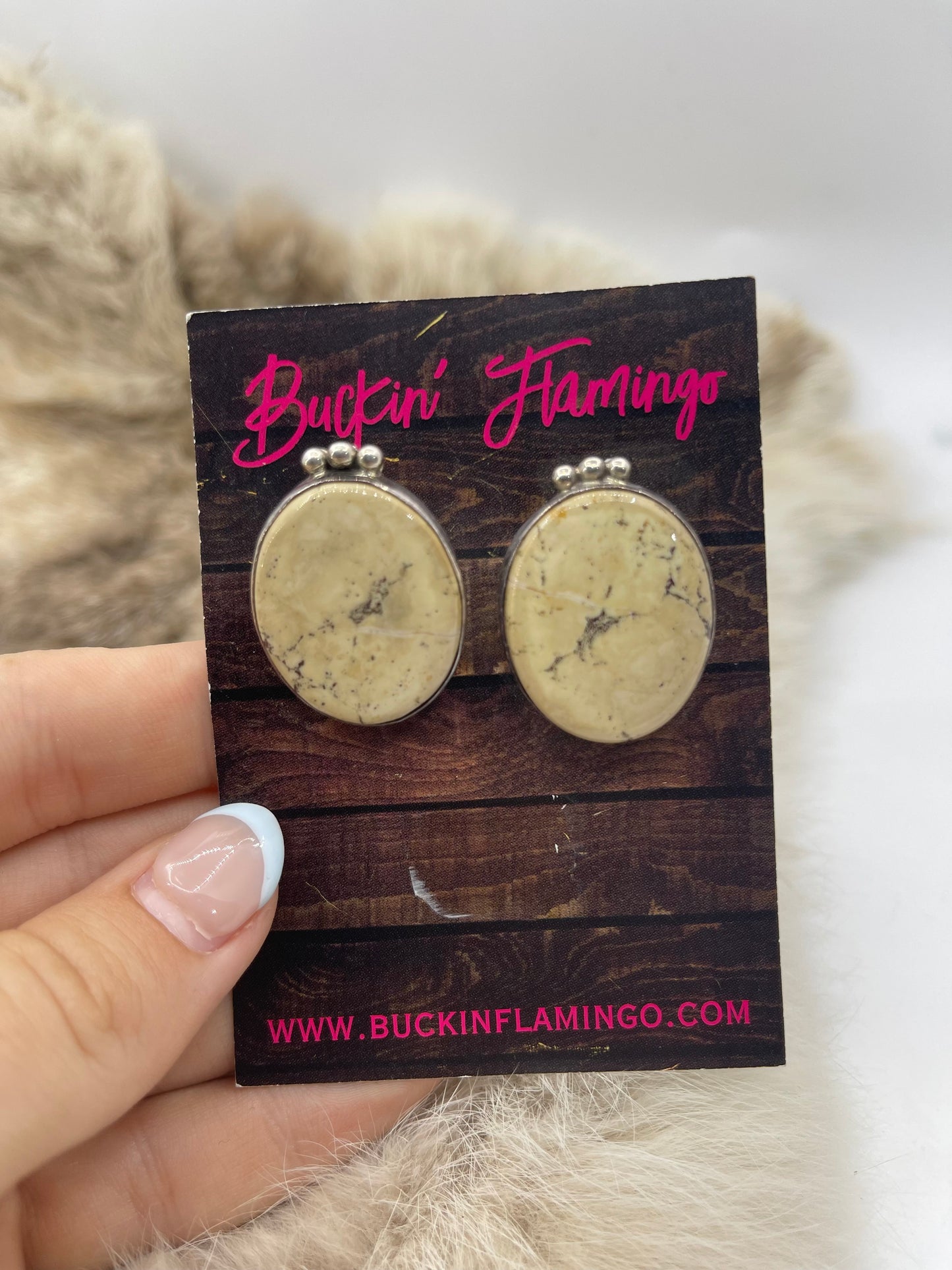 Jasper Clip on Earrings by Abeyta, Navajo