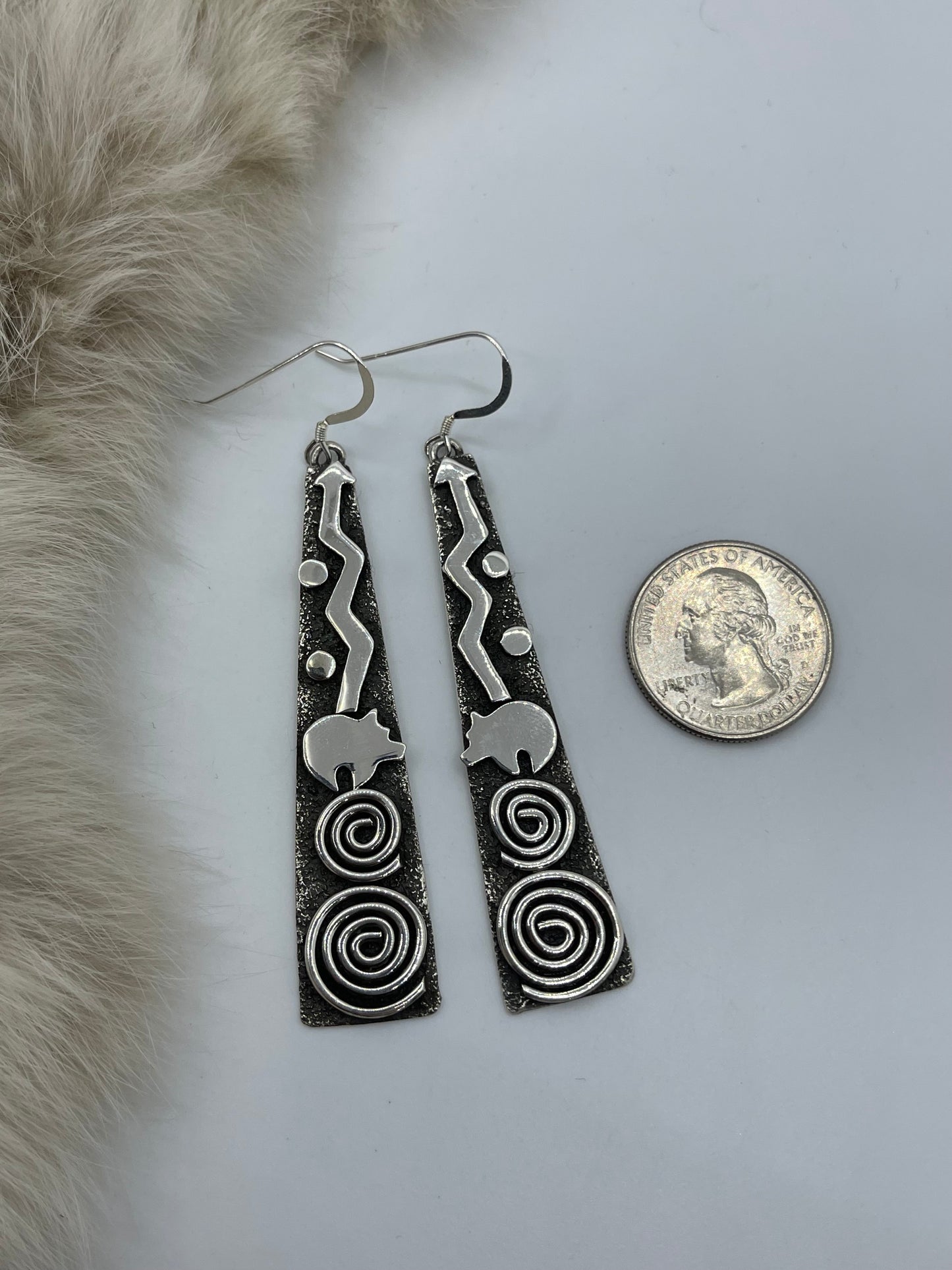 Tee Pee Petroglyph Earrings by Alex Sanchez, Navajo