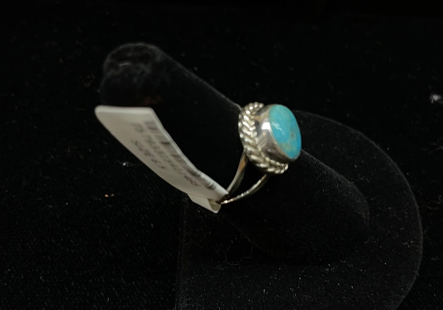 Kingman Turquoise Circle Rings by Kee, Navajo