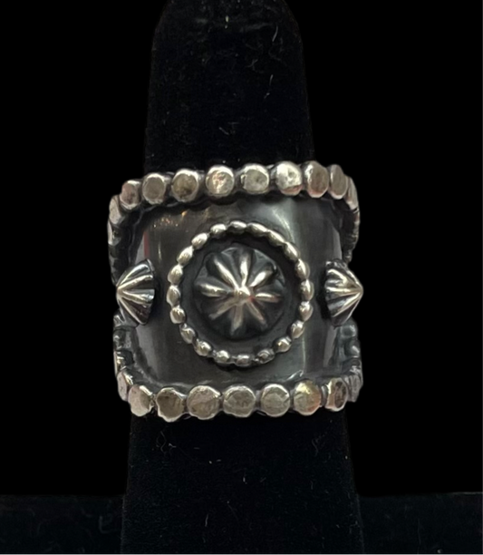 6.0 Sterling Silver Ring by Andrew Vandever, Navajo