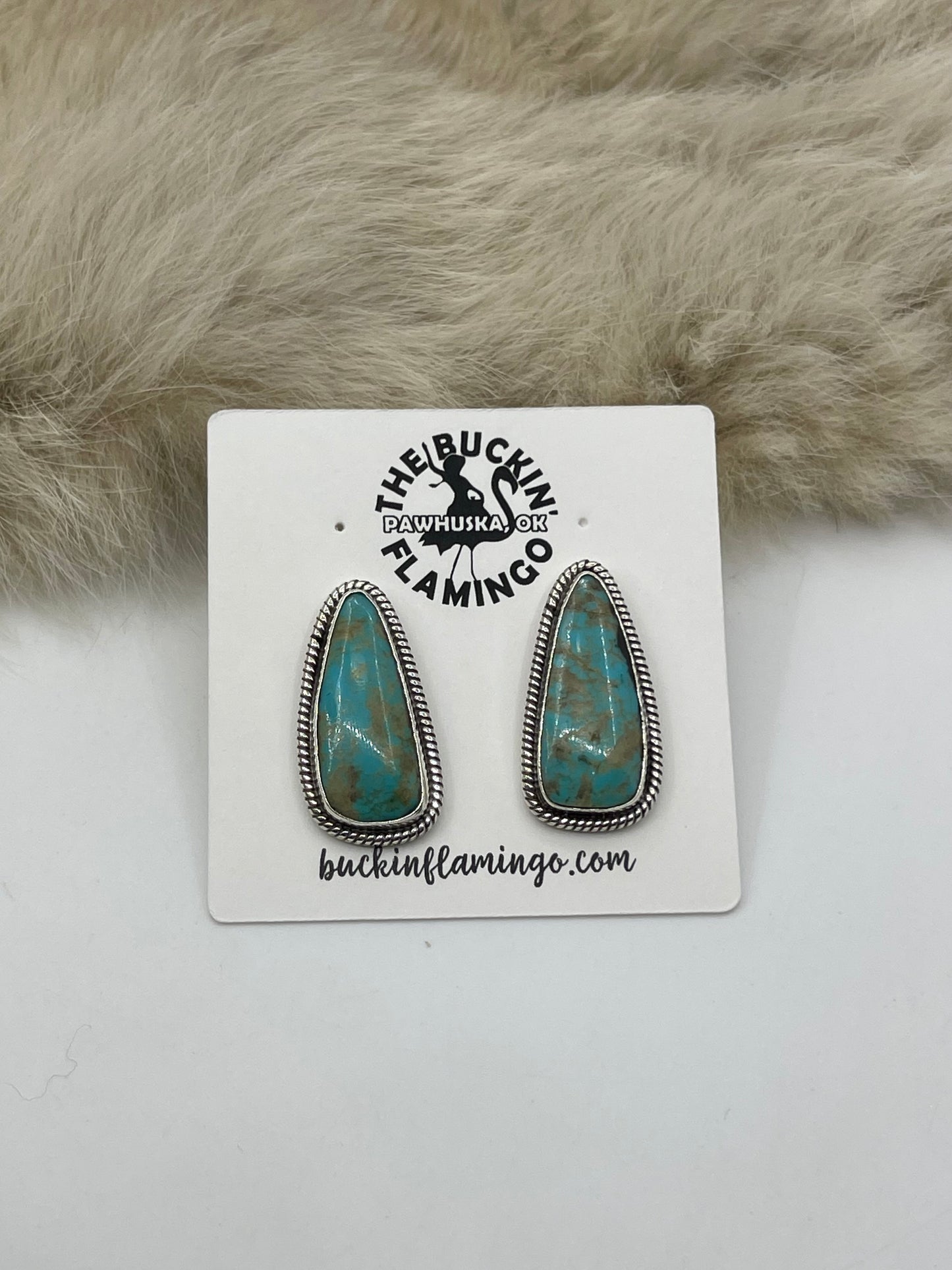 Kingman Turquoise Post Earrings