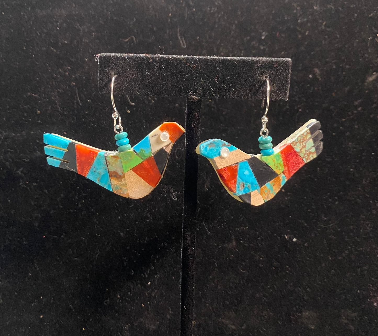 Lapidary Bird Dangle Earrings by Jolene Bird