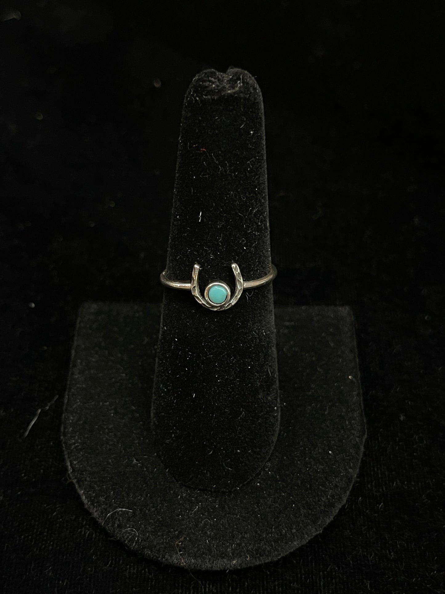 10.0 Dainty Horseshoe Ring with Turquoise Stone