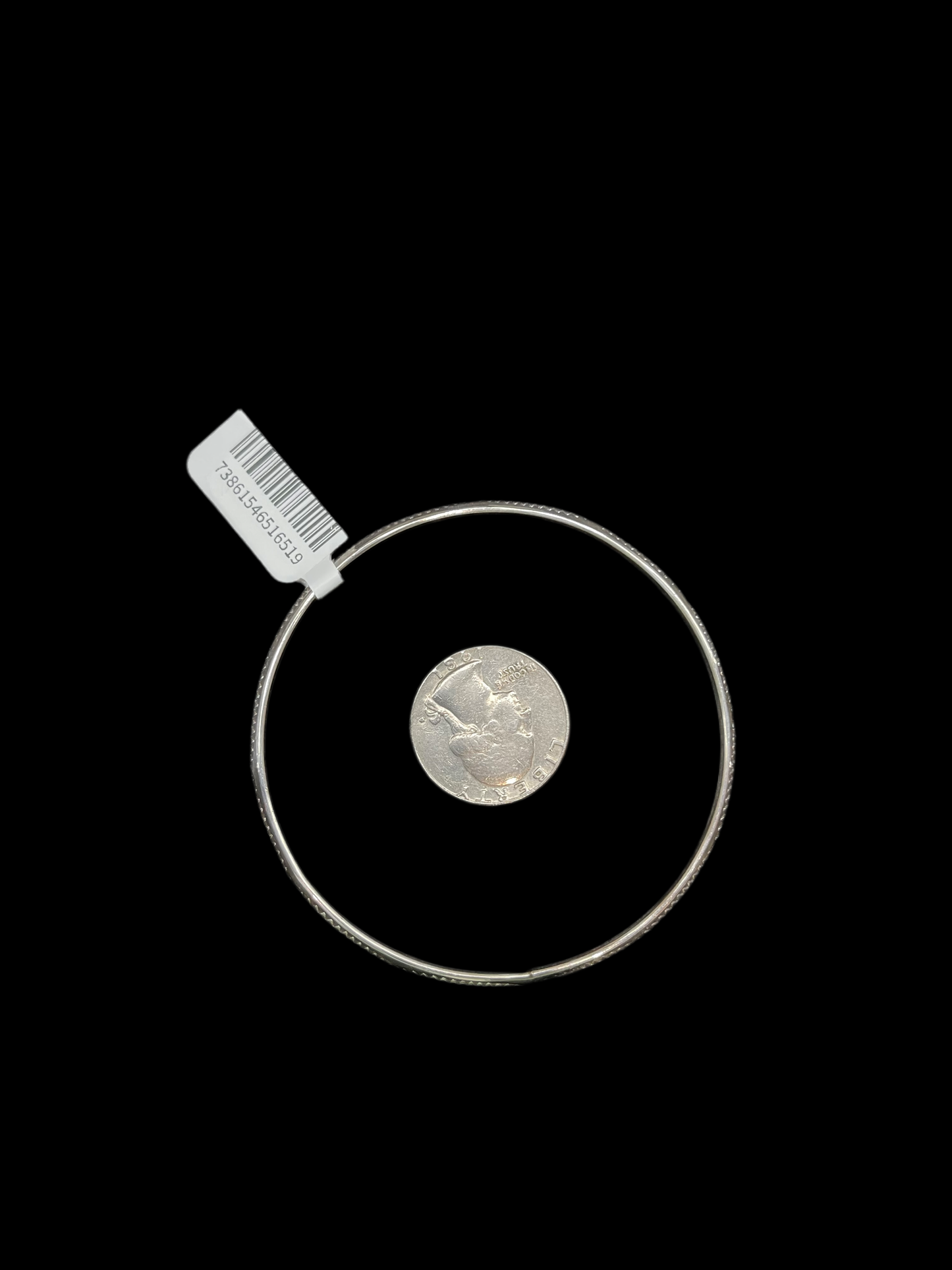 Sterling Silver Stamped Bangle by Elaine Tahe, Navajo