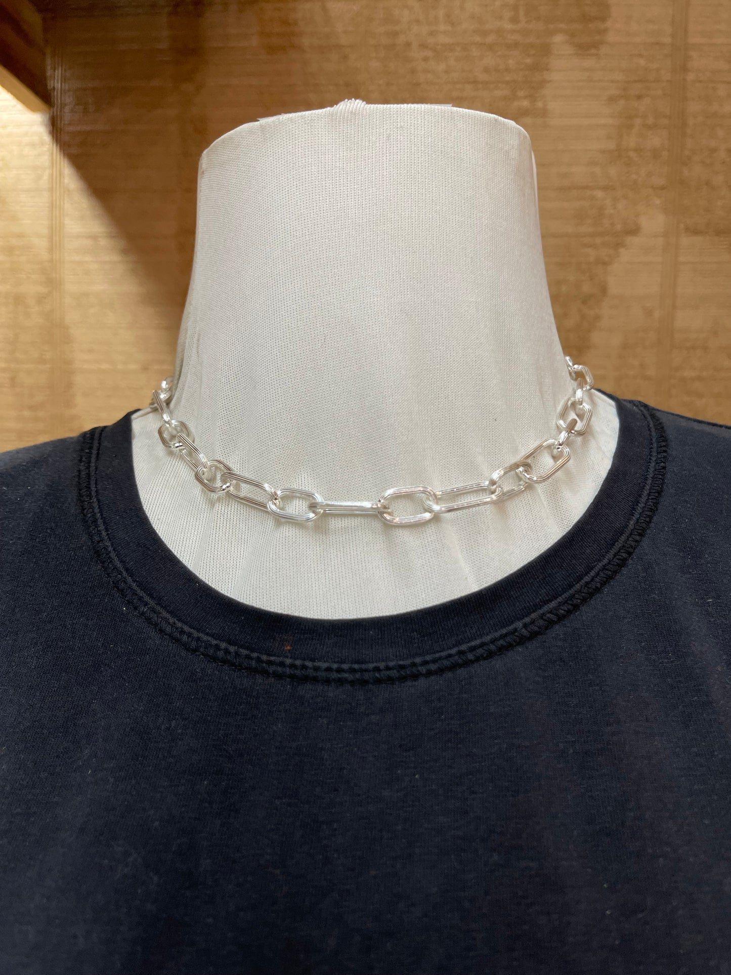 16" Bright Sterling Silver Paperclip Chain