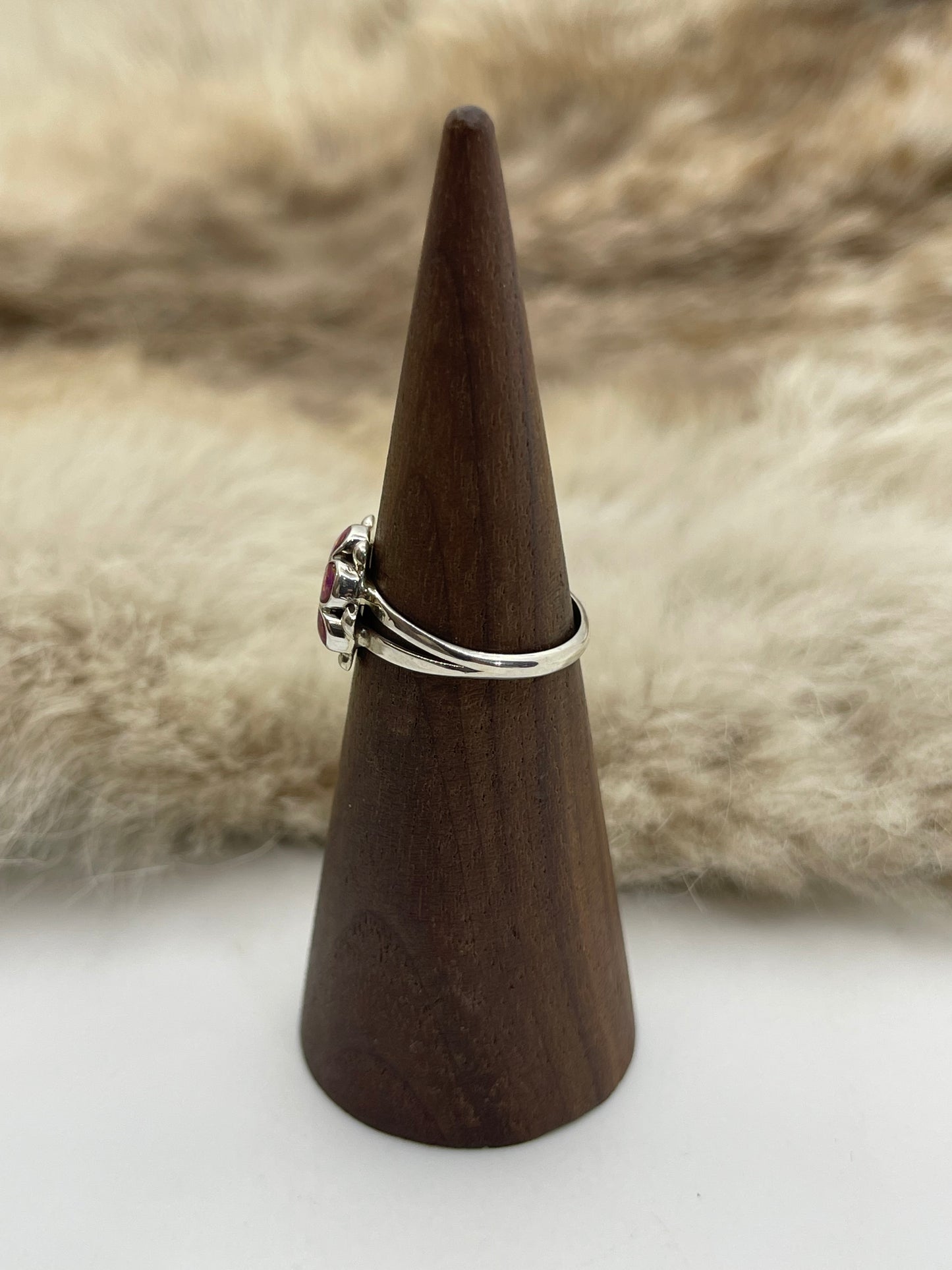 6.0 Pink Opal Ring by Bernadette Hattie, Zuni